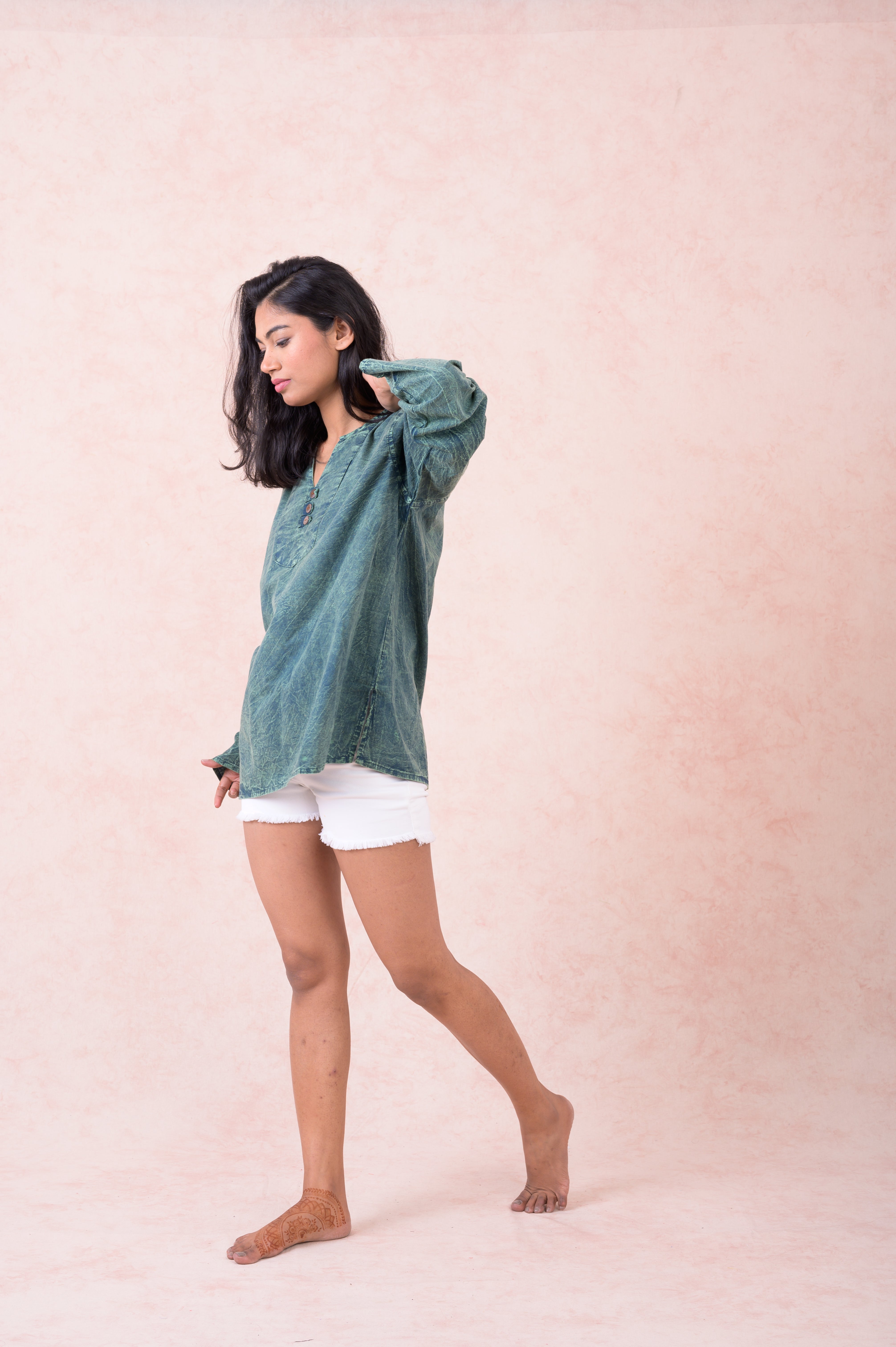 Rhea Button V-Neck Shirt