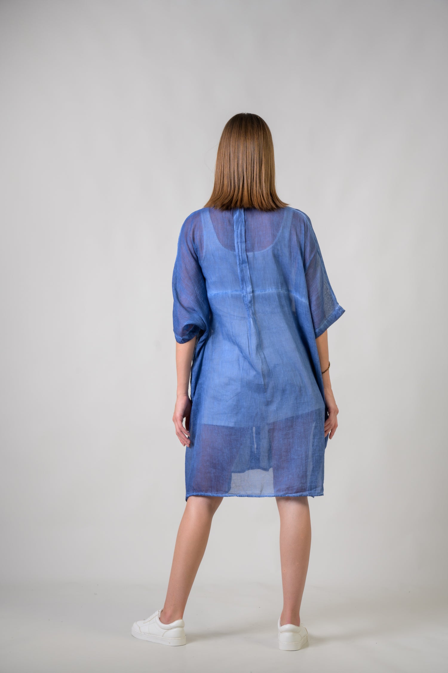 Rhea Plain Cotton Top Blue / One Size