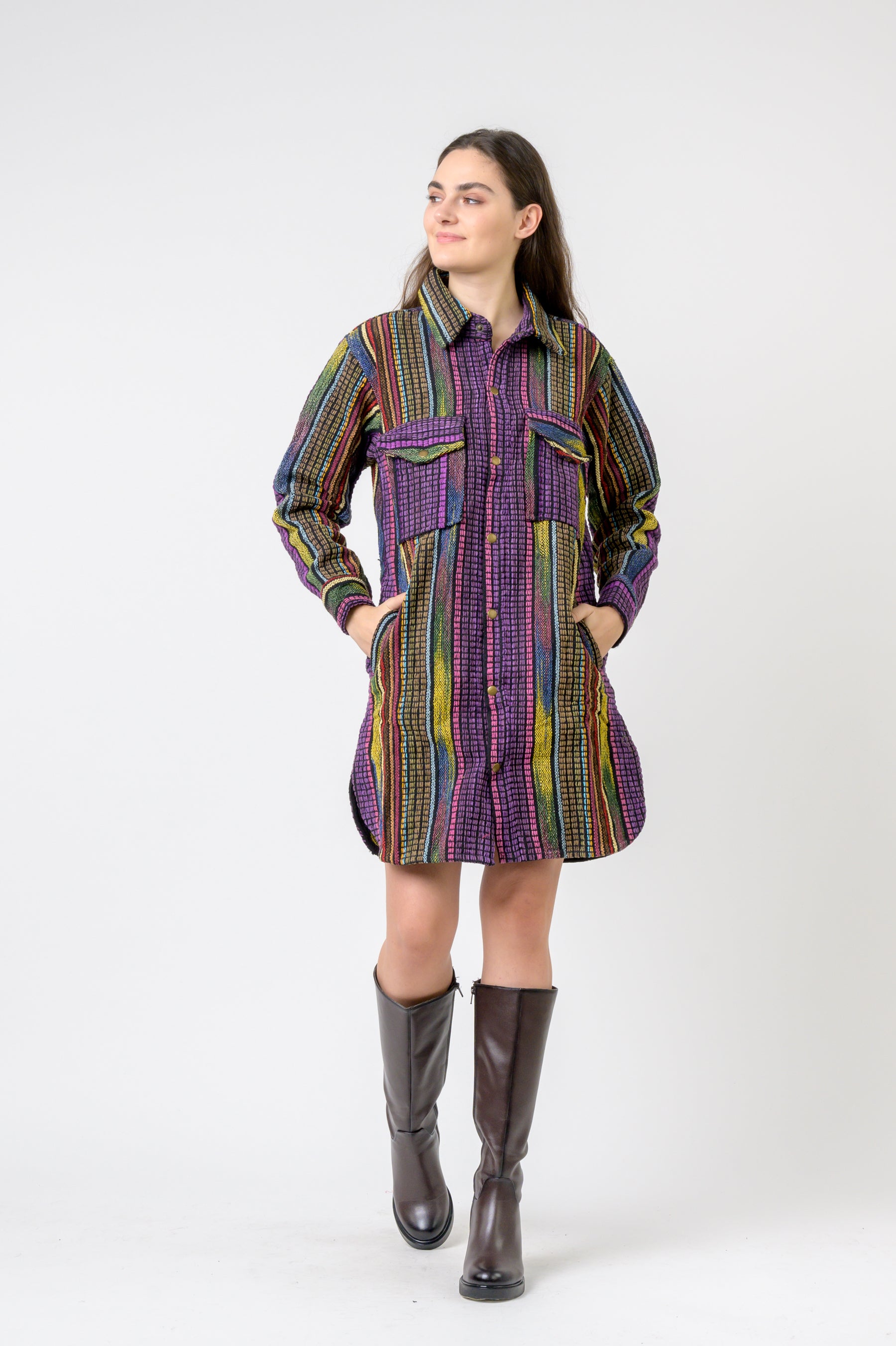 Rhea Fashion Print Cotton Long Shirt (Assorted)