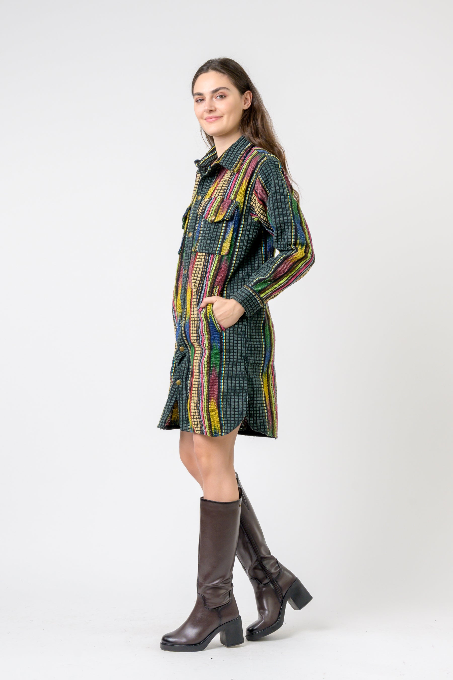 Rhea Fashion Print Cotton Long Shirt (Assorted)