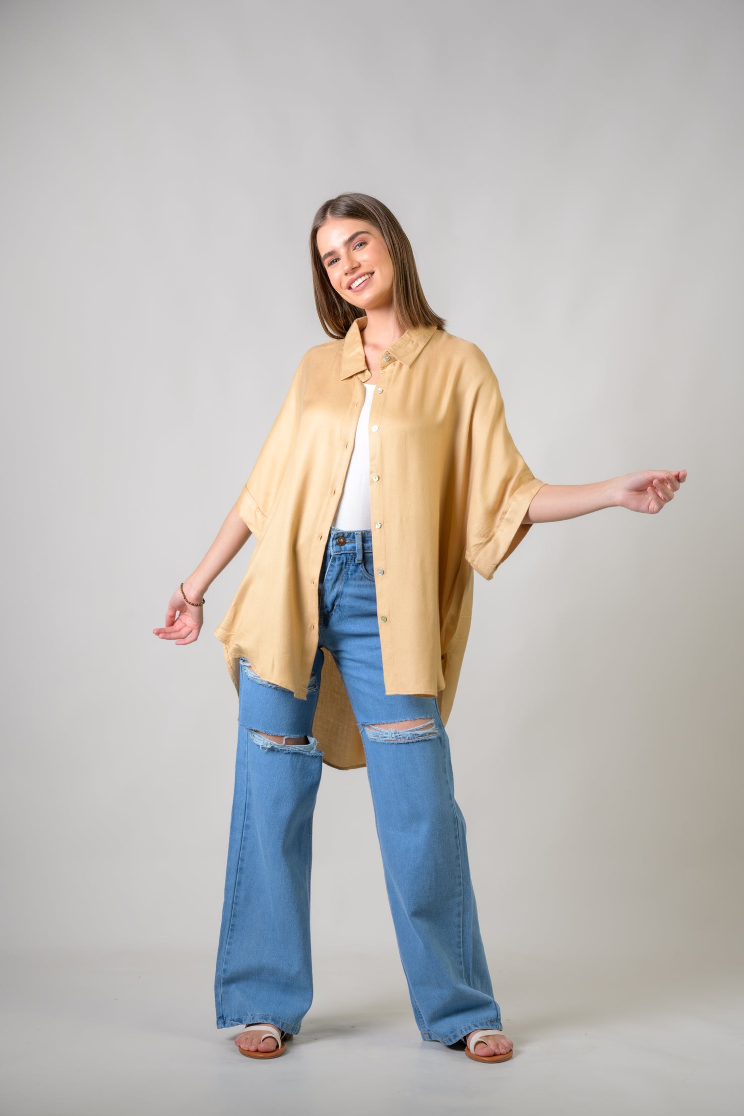 Rhea Mila Shirt Beige / L/X