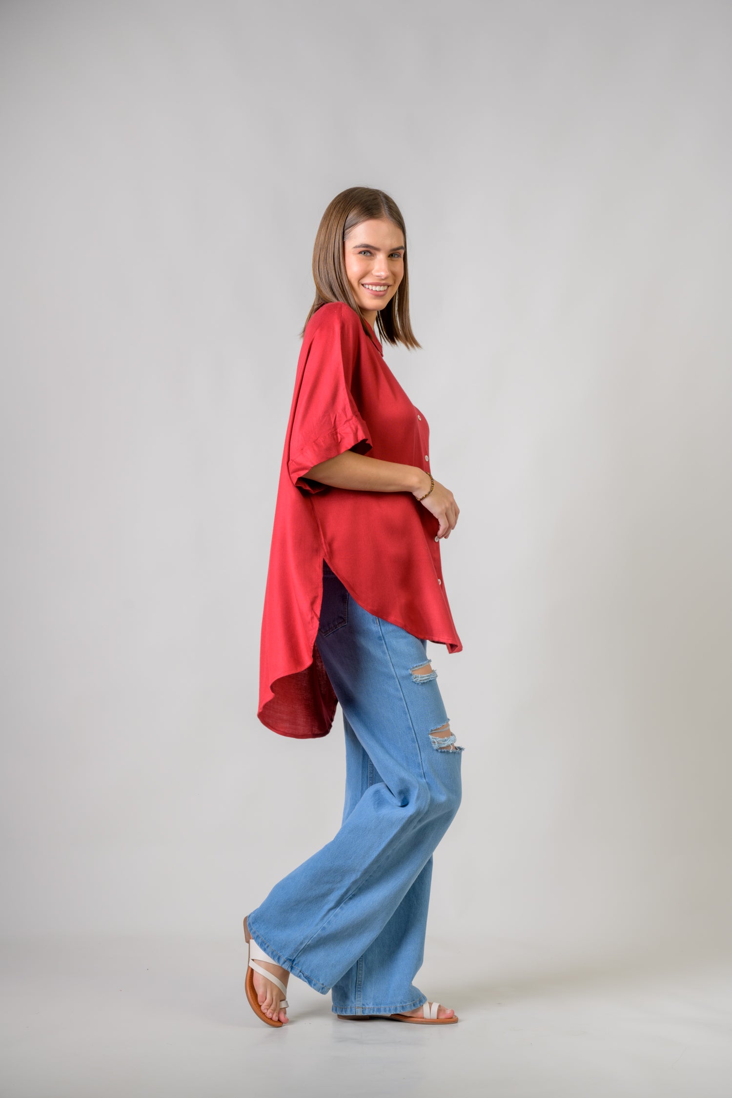 Rhea Mila Shirt Maroon / L/X