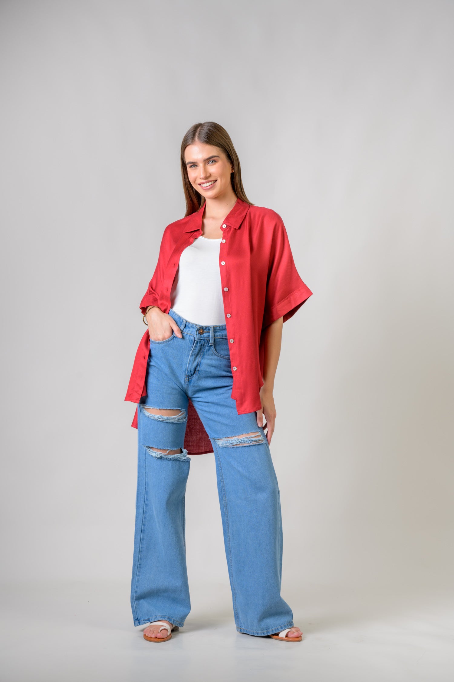 Rhea Mila Shirt Maroon / L/X