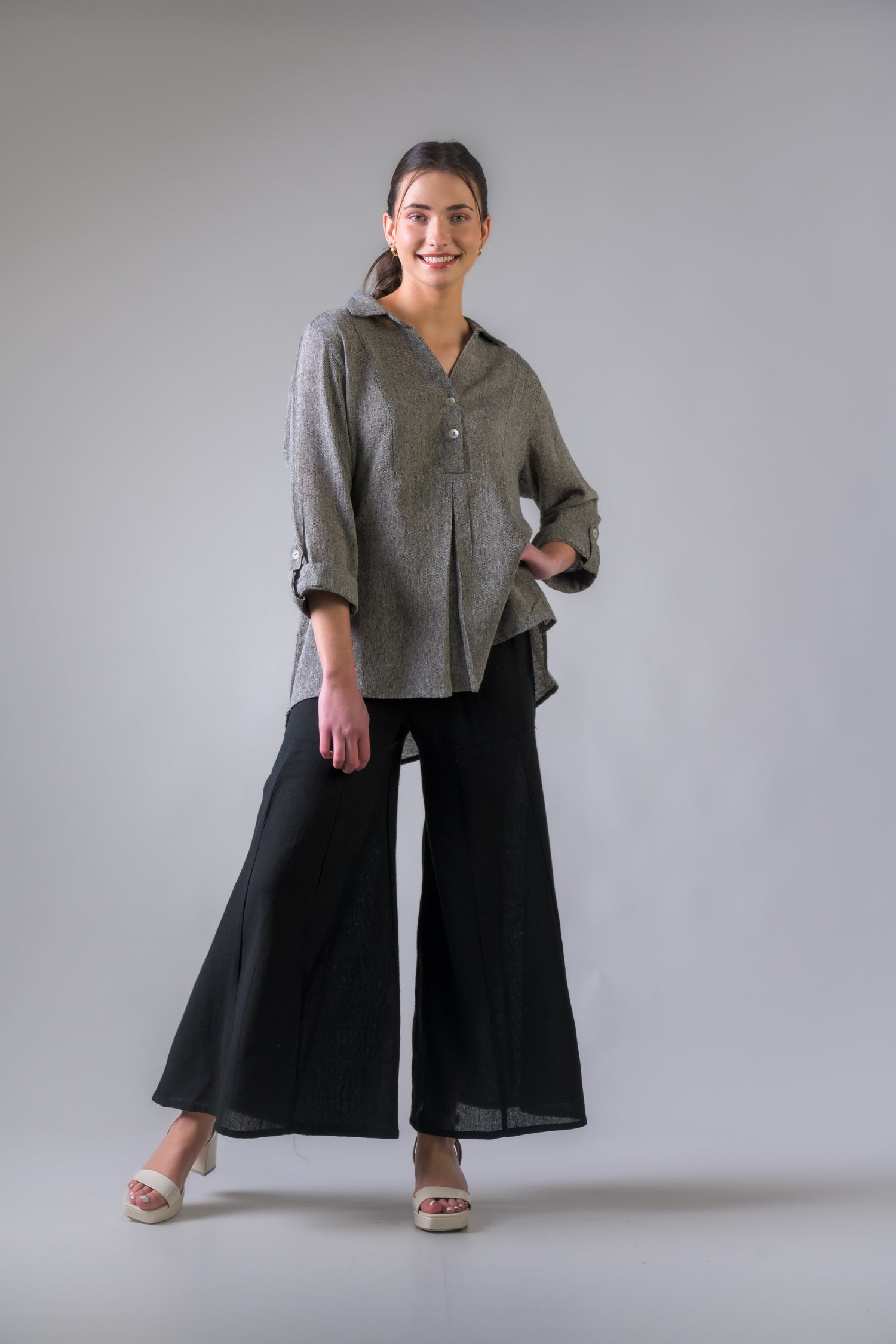 Rhea Grey Tweed Top Grey / S/M