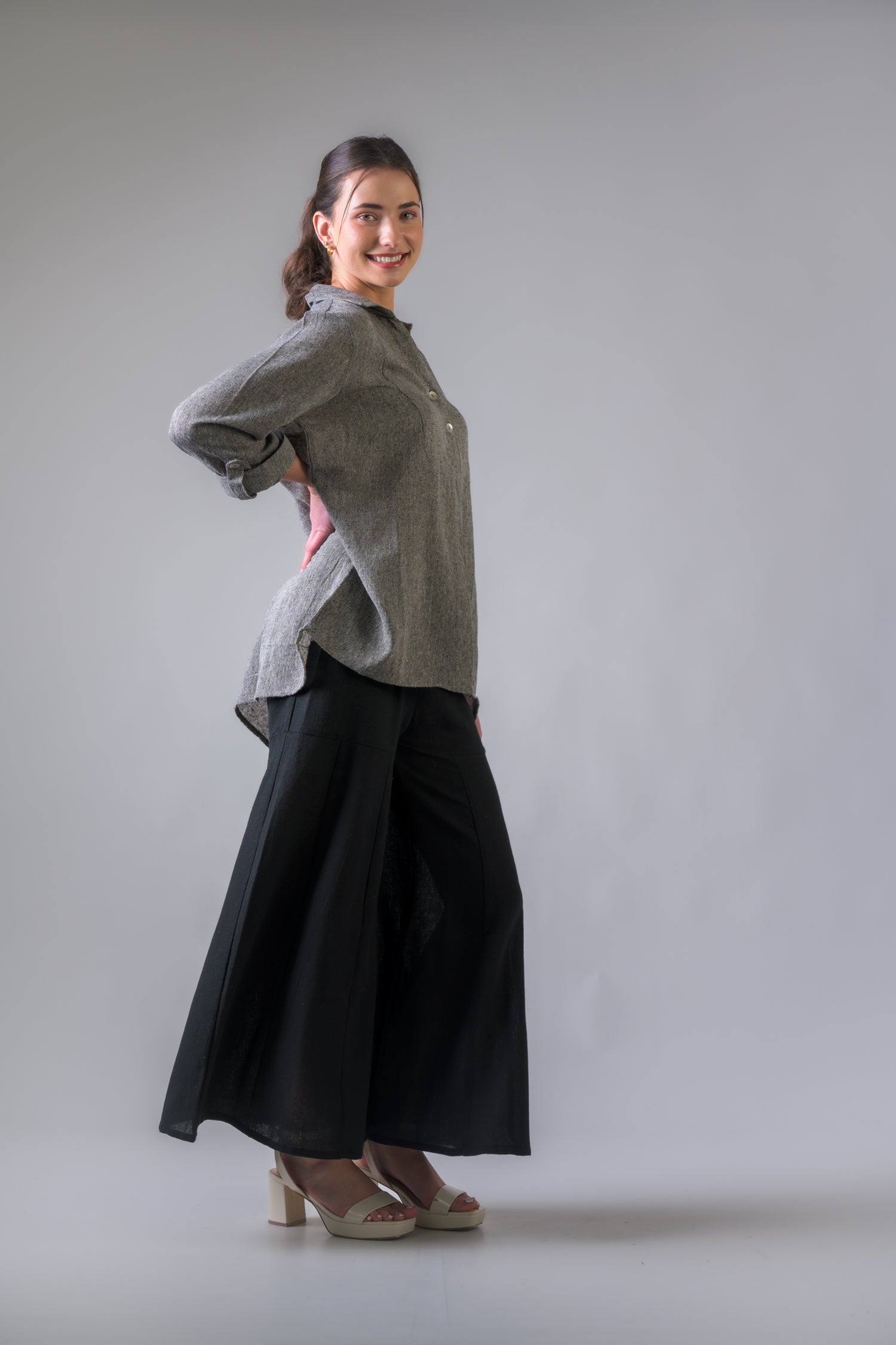 Rhea Grey Tweed Top Grey / L/X