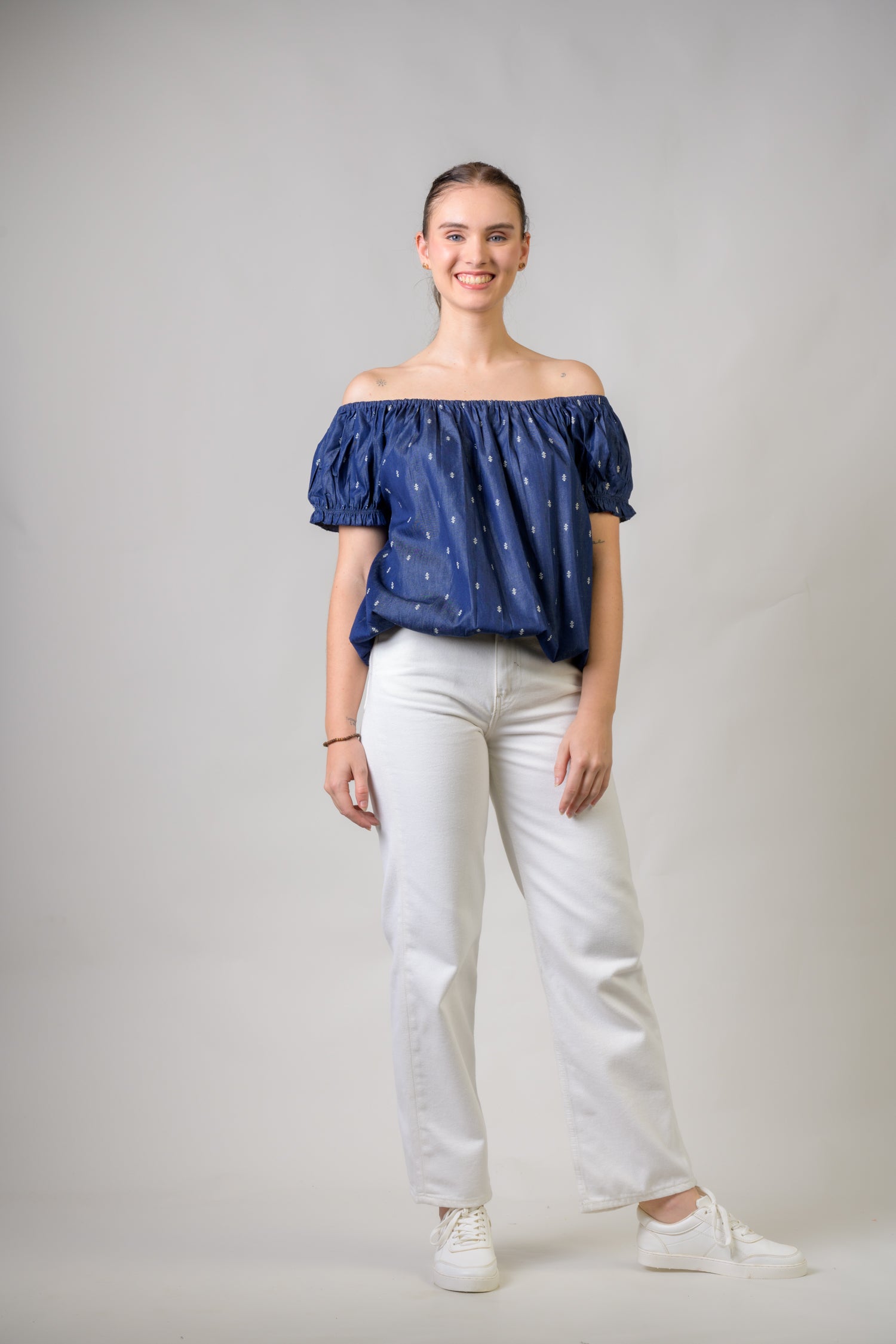 Rhea Rosey Top Blue / Small/Medium