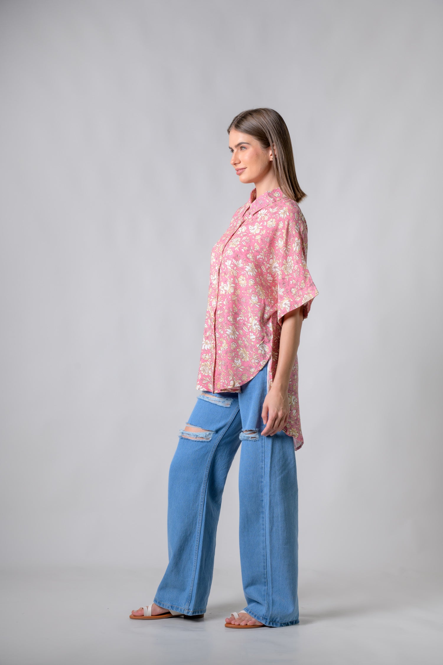 Rhea Mila Flower Shirt Green / S/M