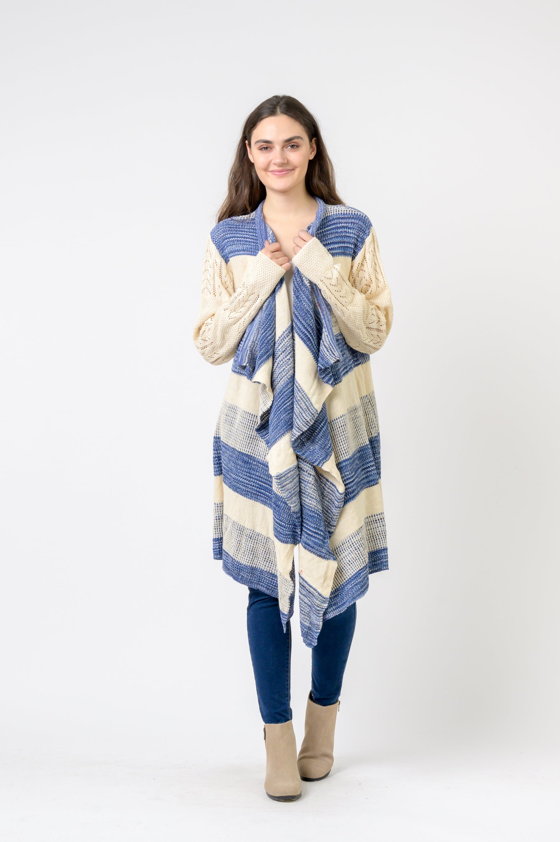 Rhea Long Sweater with Stripes