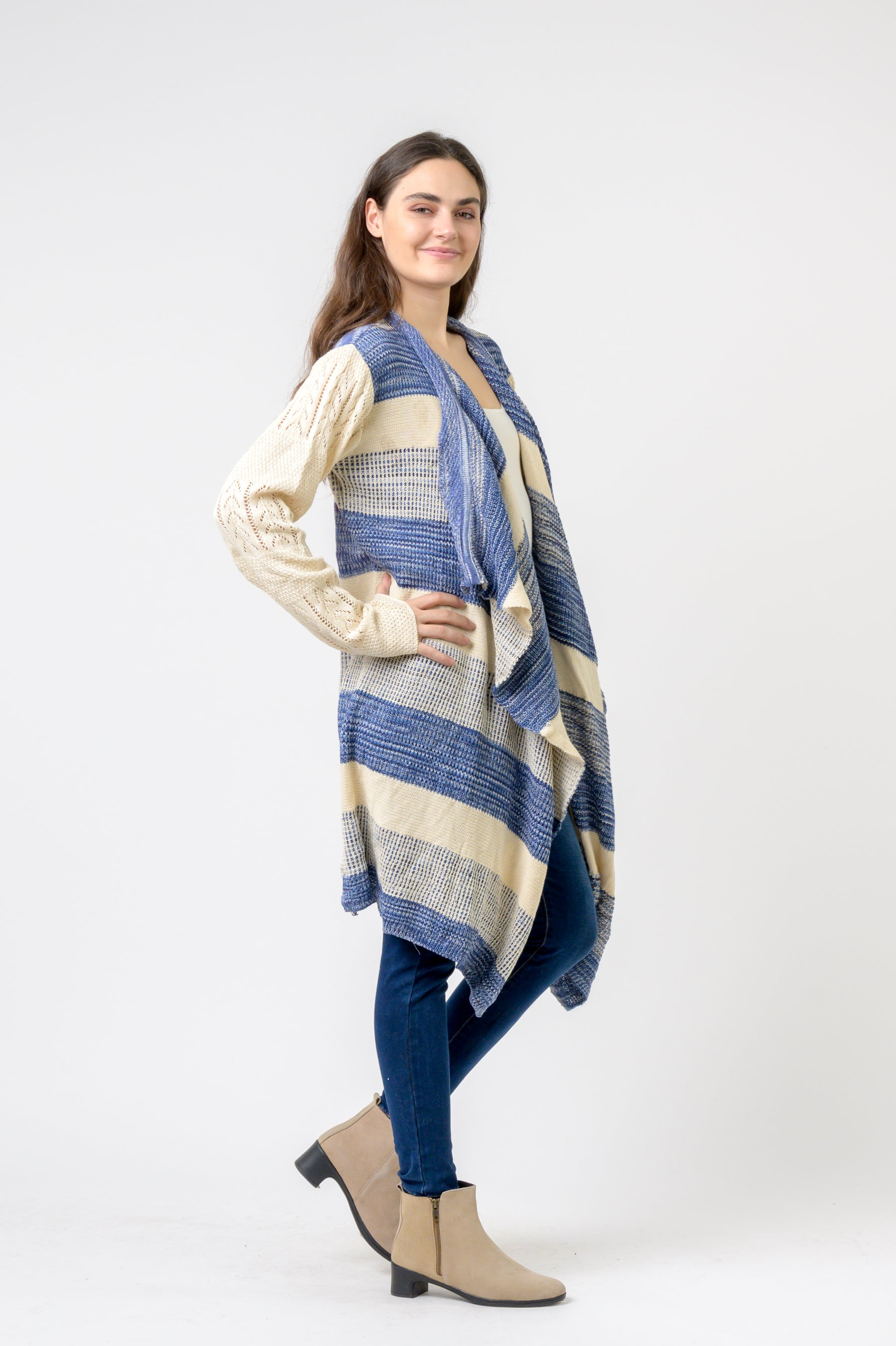 Rhea Long Sweater with Stripes