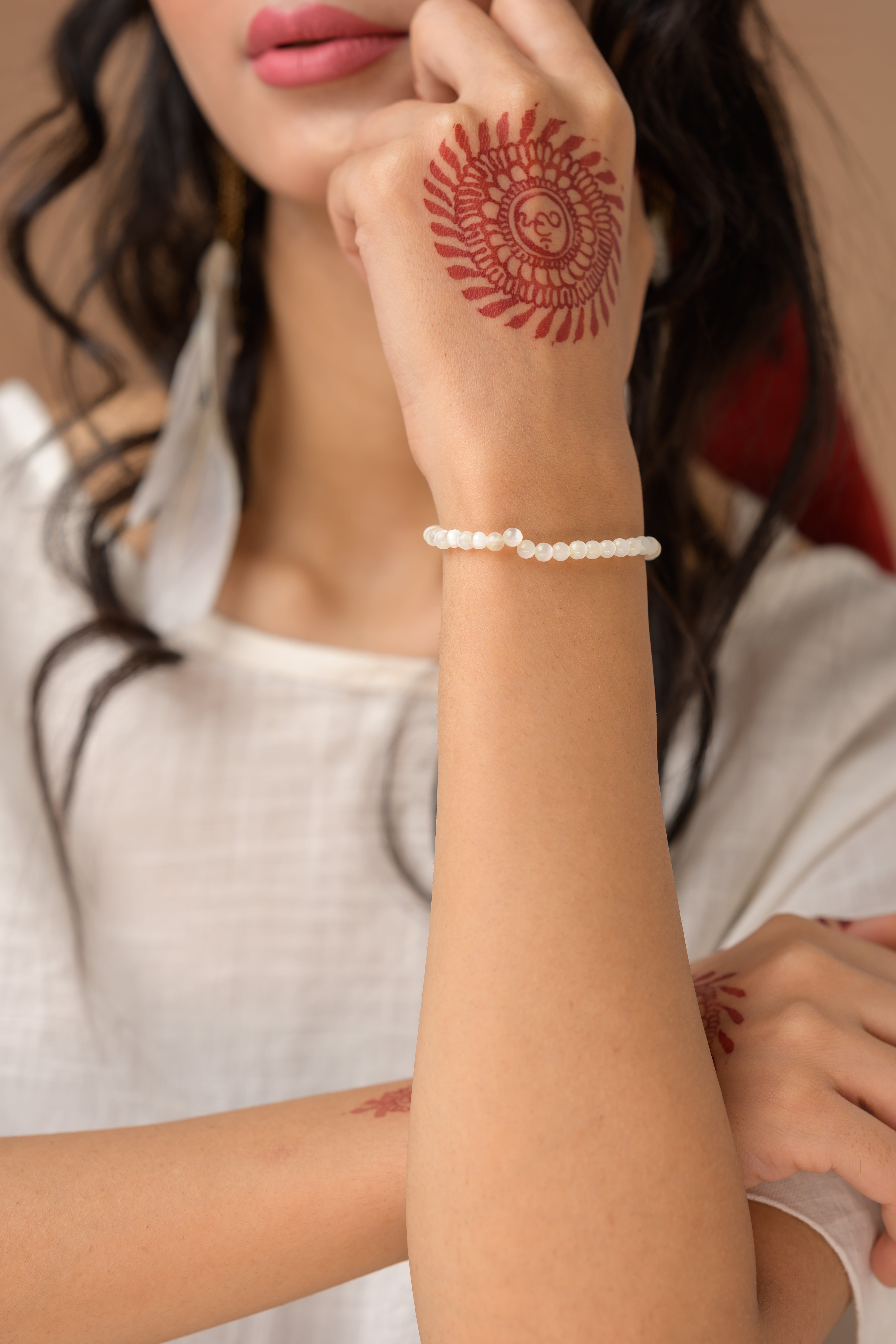 Selenite Bead Bracelet