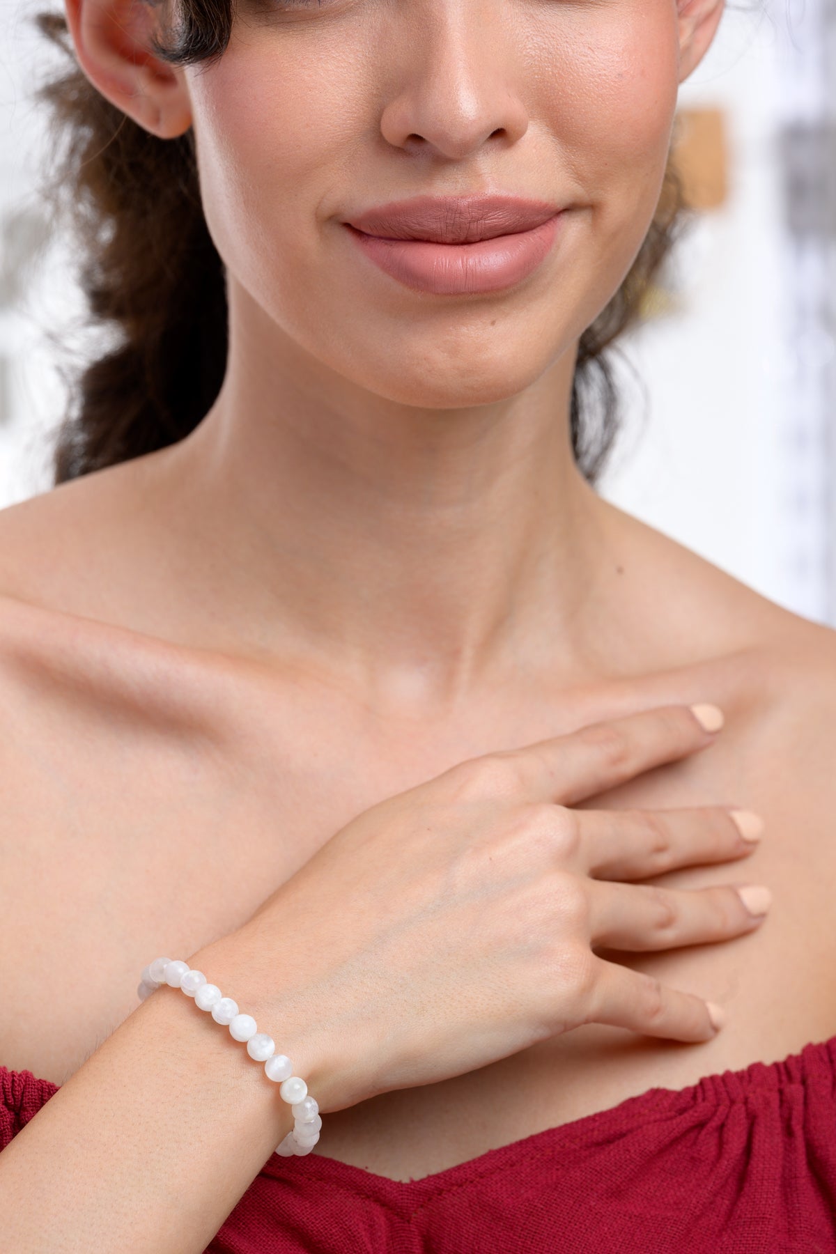 Selenite Bead Bracelet