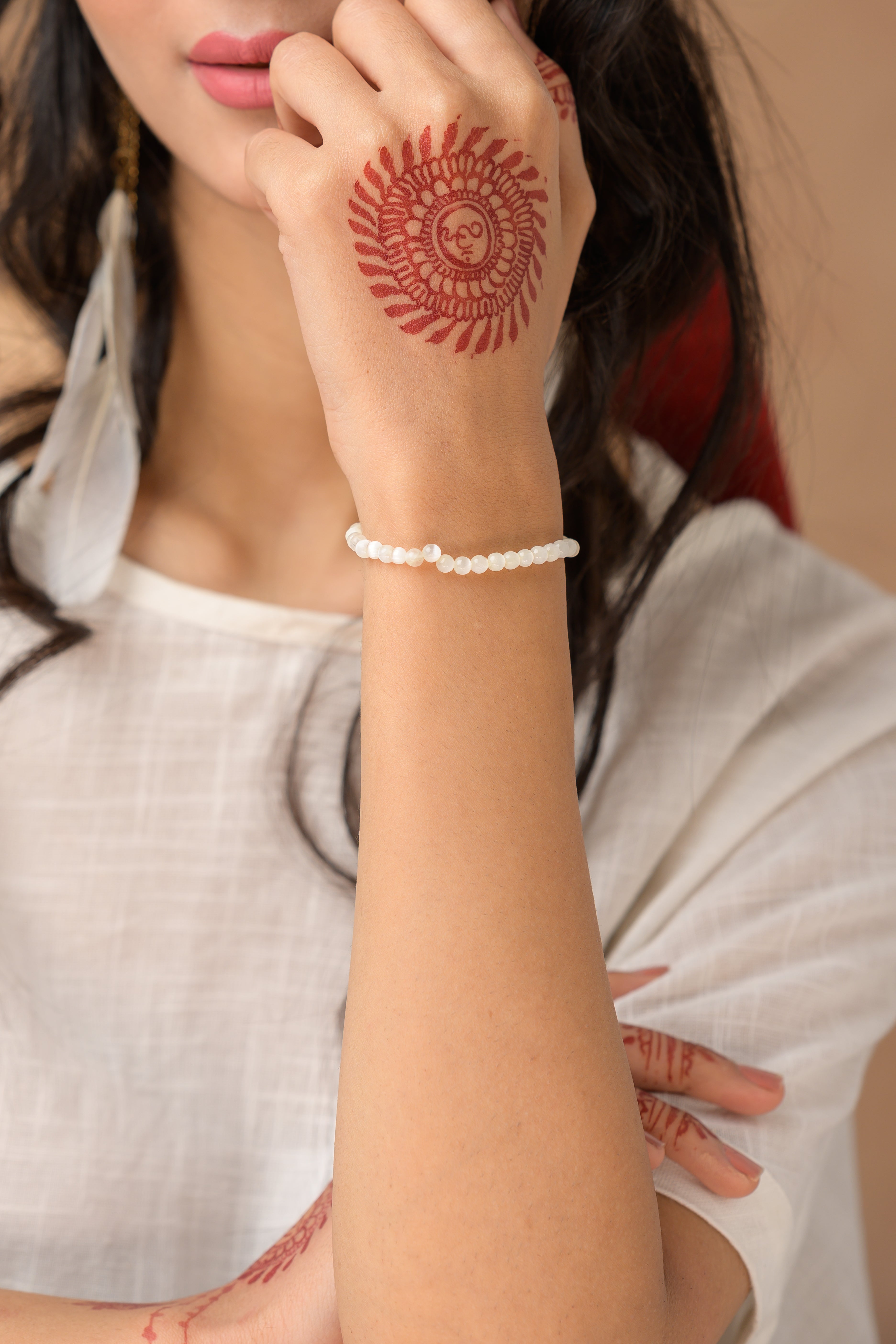 Selenite Bead Bracelet