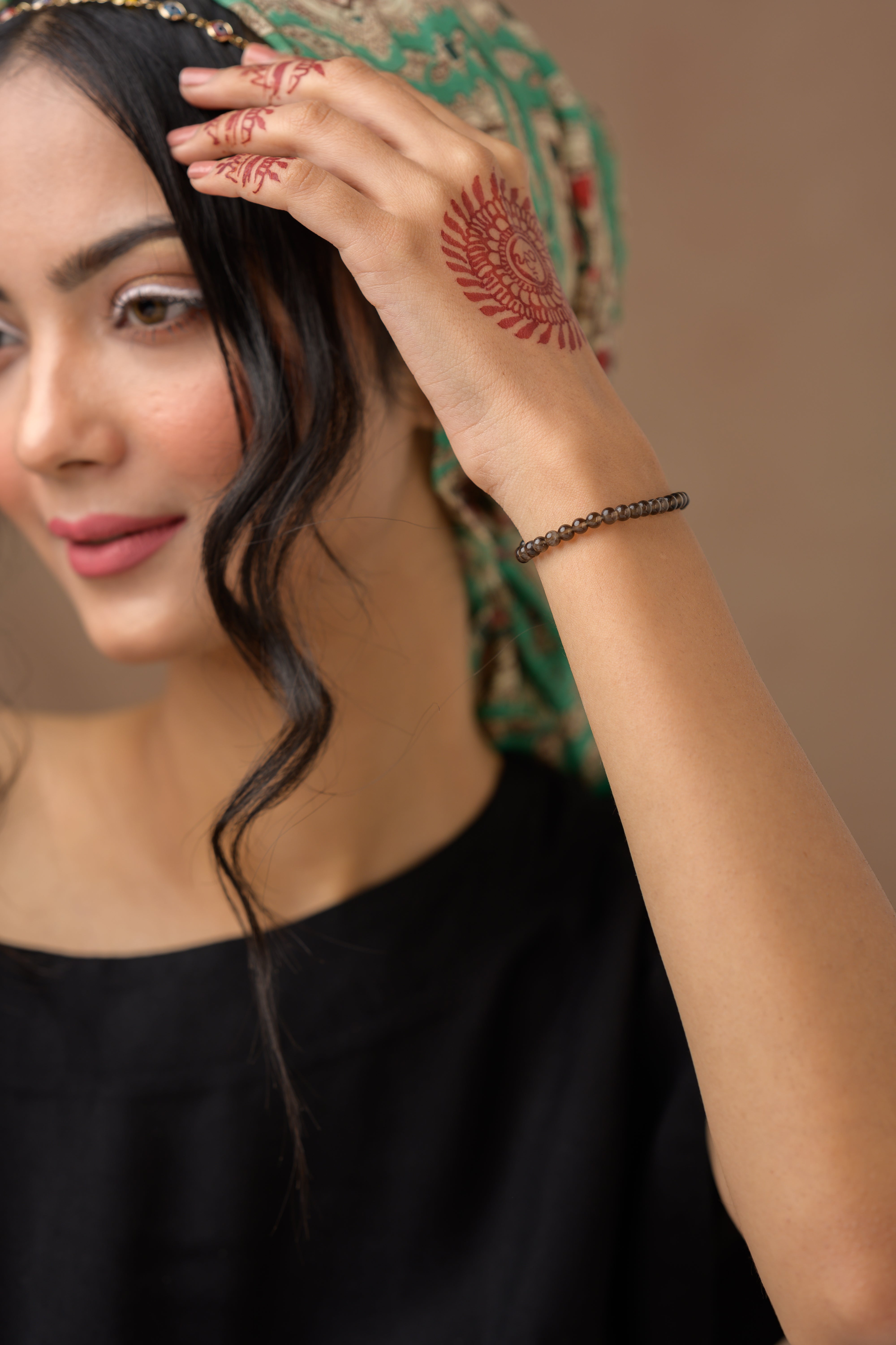 Smoky Quartz Bead Bracelet