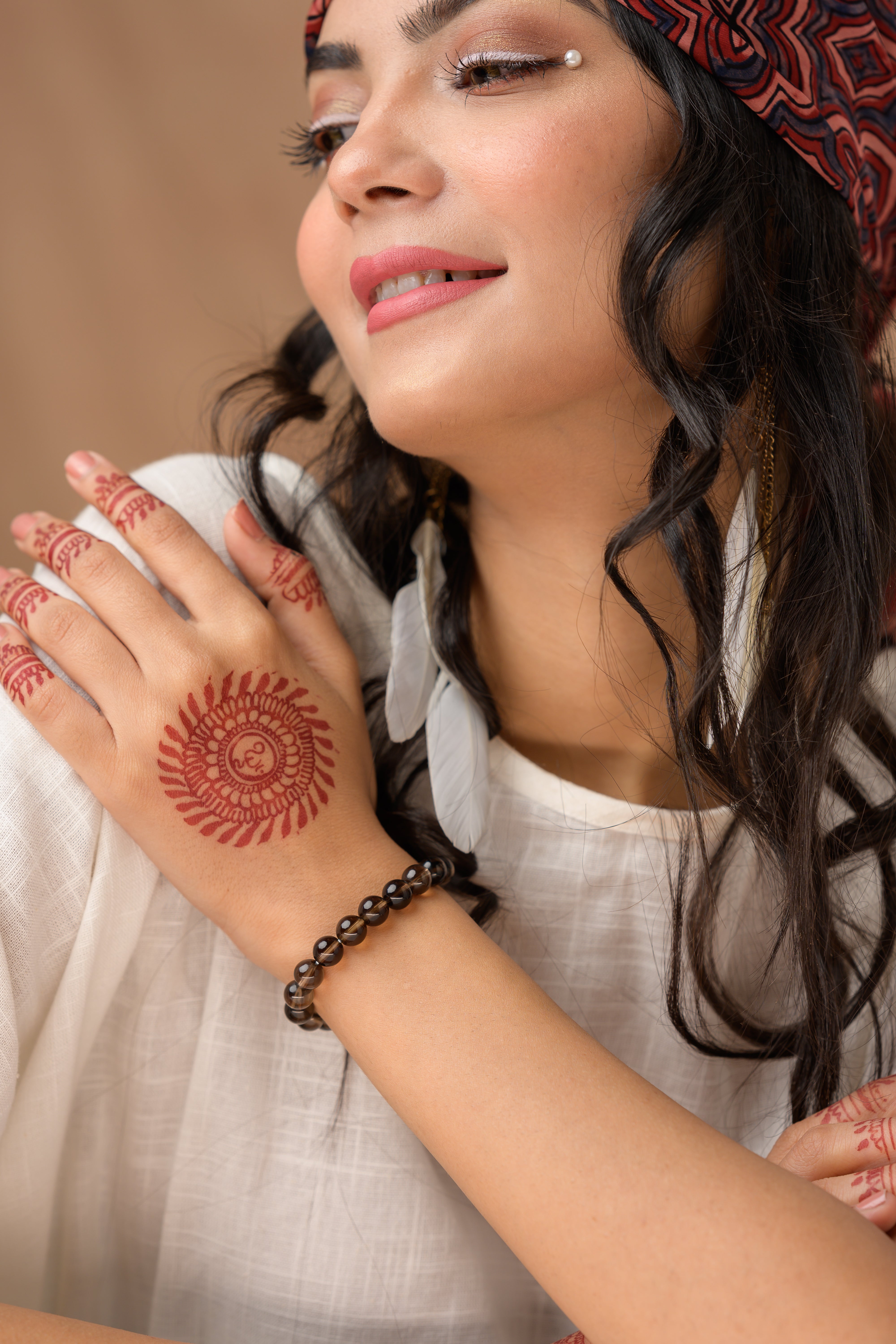 Smoky Quartz Bead Bracelet