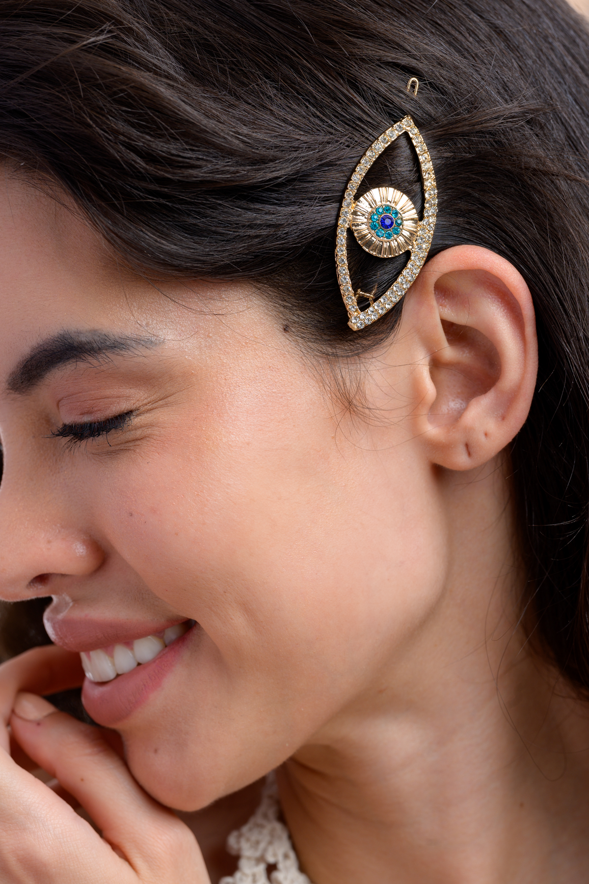 Sparkling Evil Eye Hair Clip