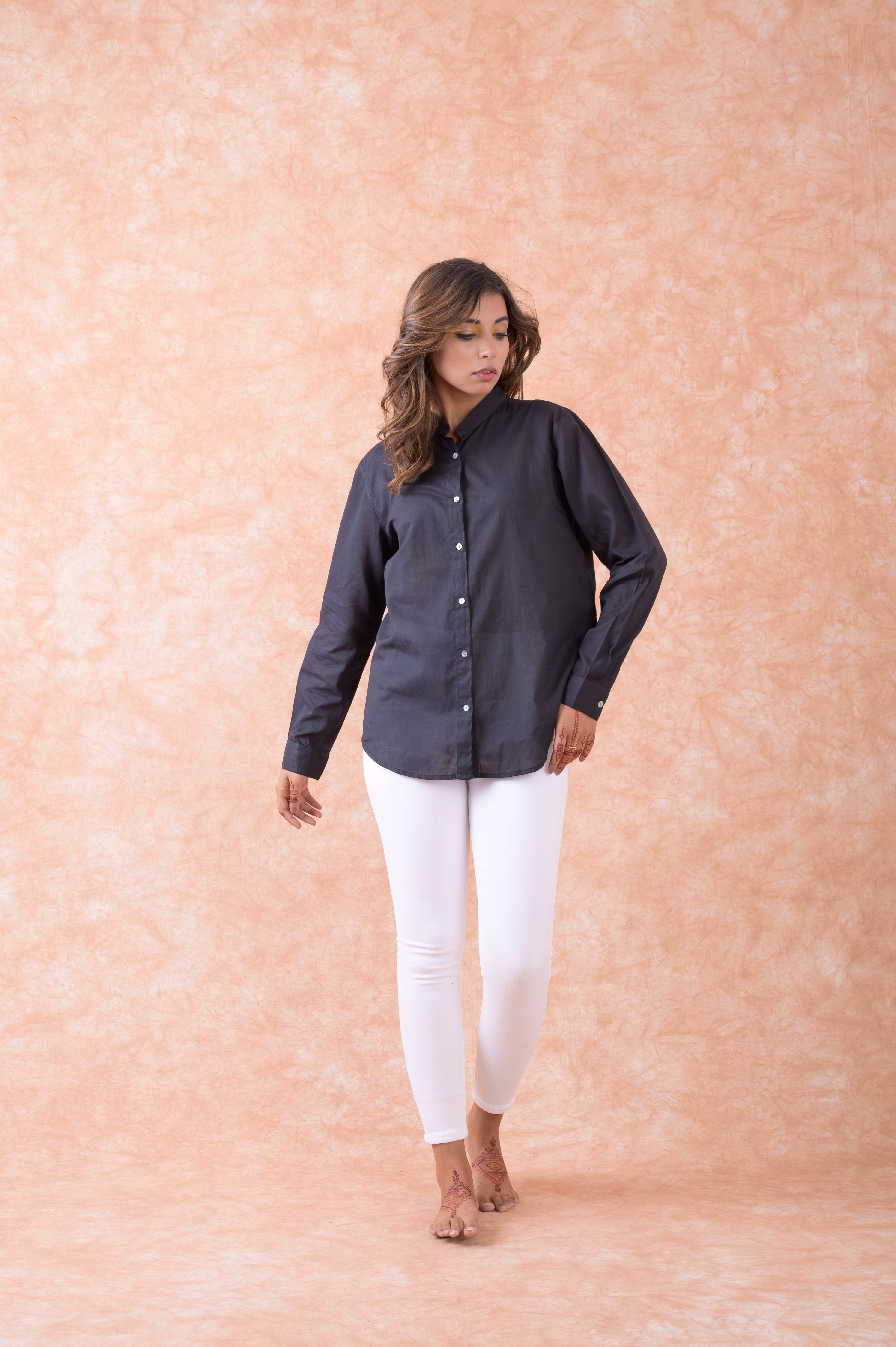 Rhea Sheer Button Up Blouse