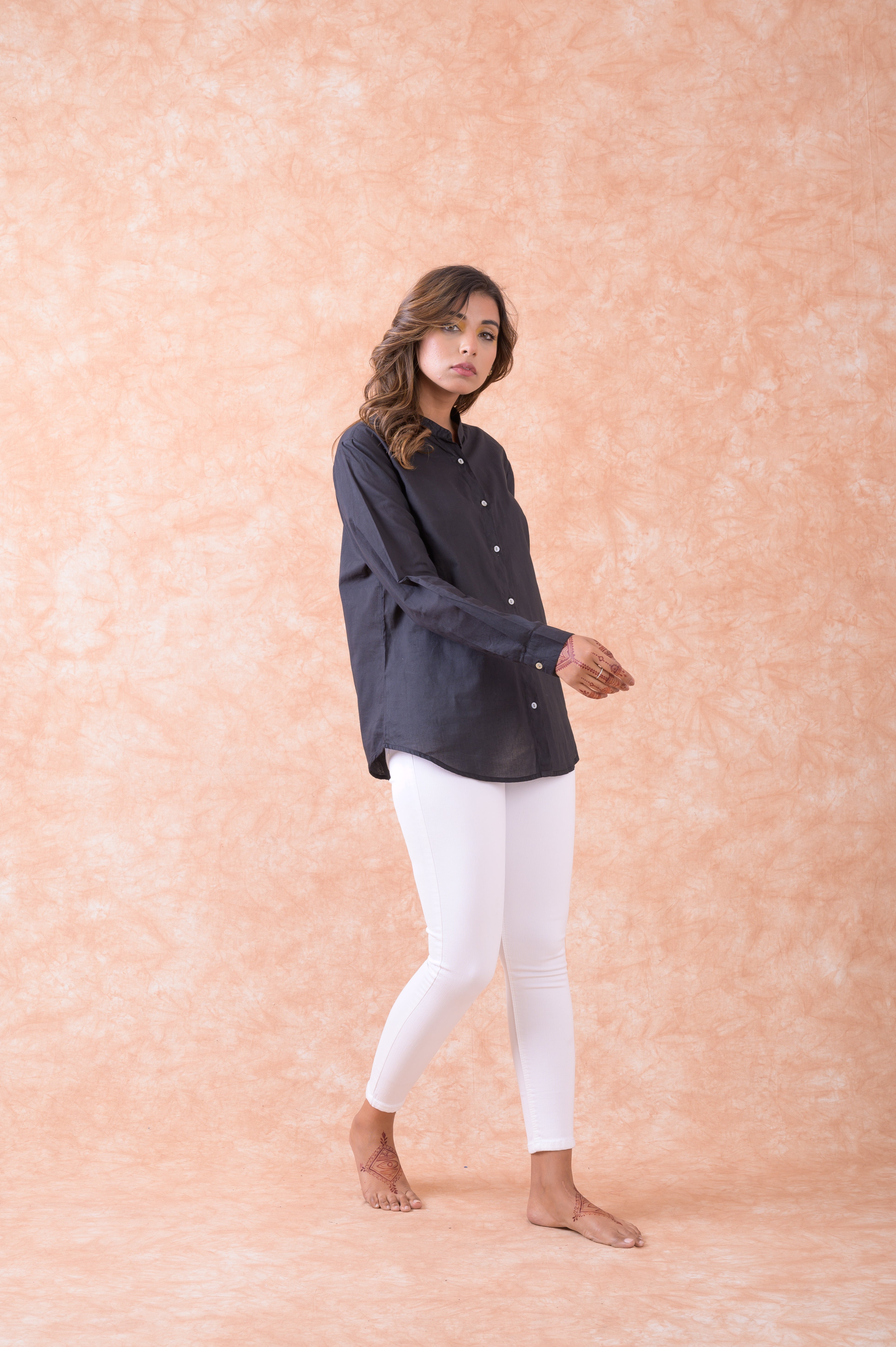 Rhea Sheer Button Up Blouse