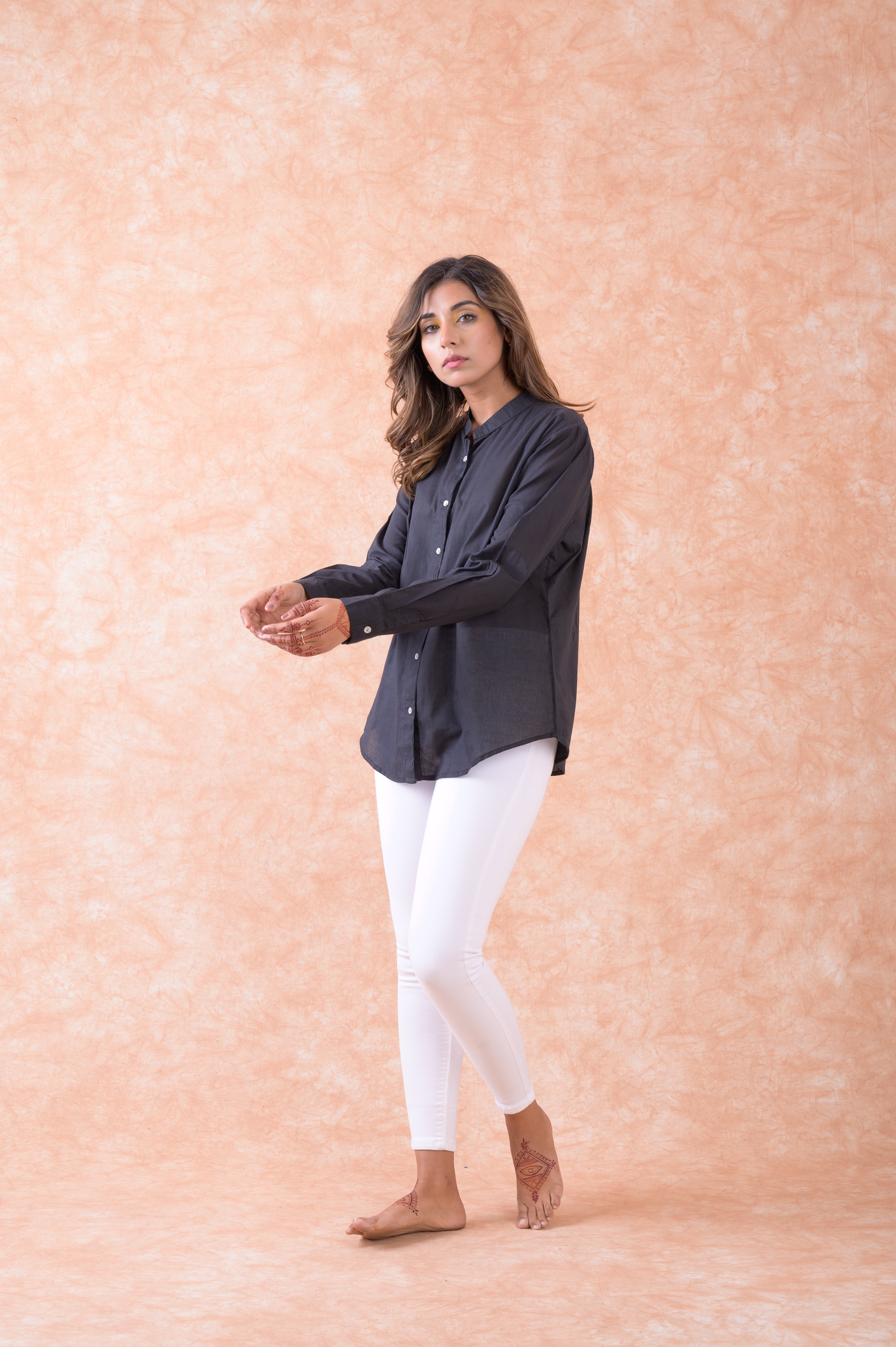 Rhea Sheer Button Up Blouse