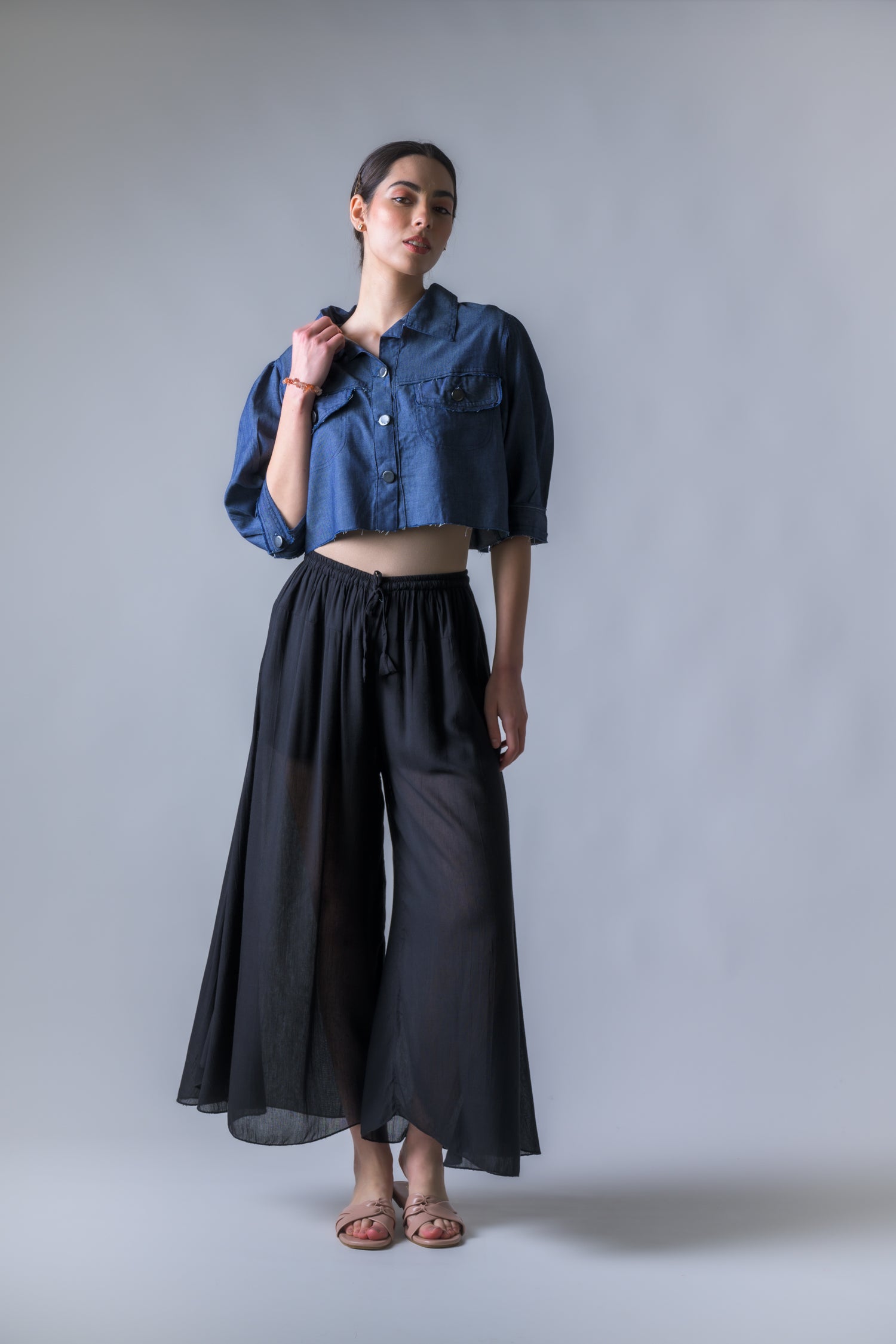 Rhea Pocket and Style Top Blue / Small