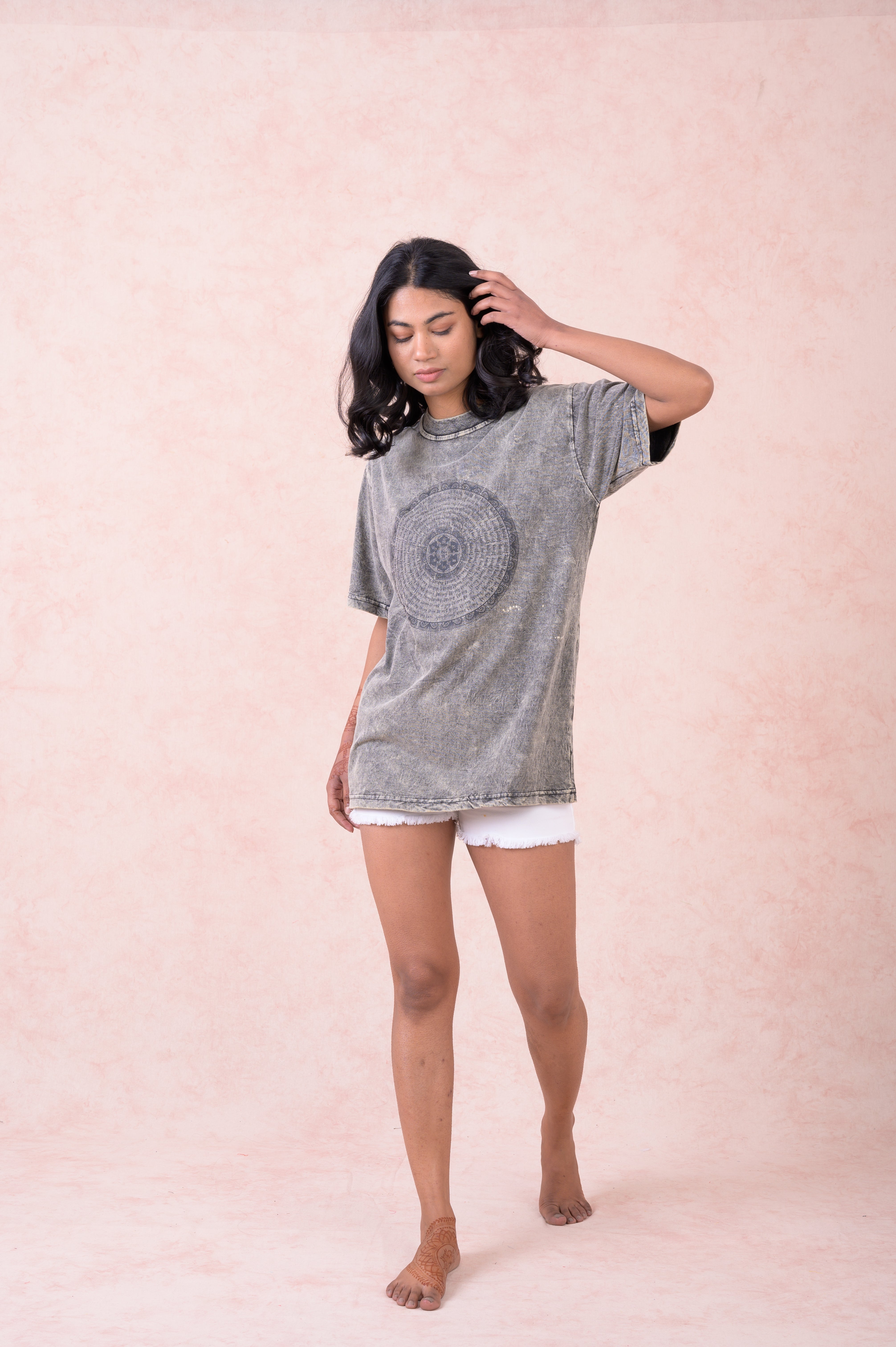 Rhea Thangka Mandala T-Shirt Black / Small