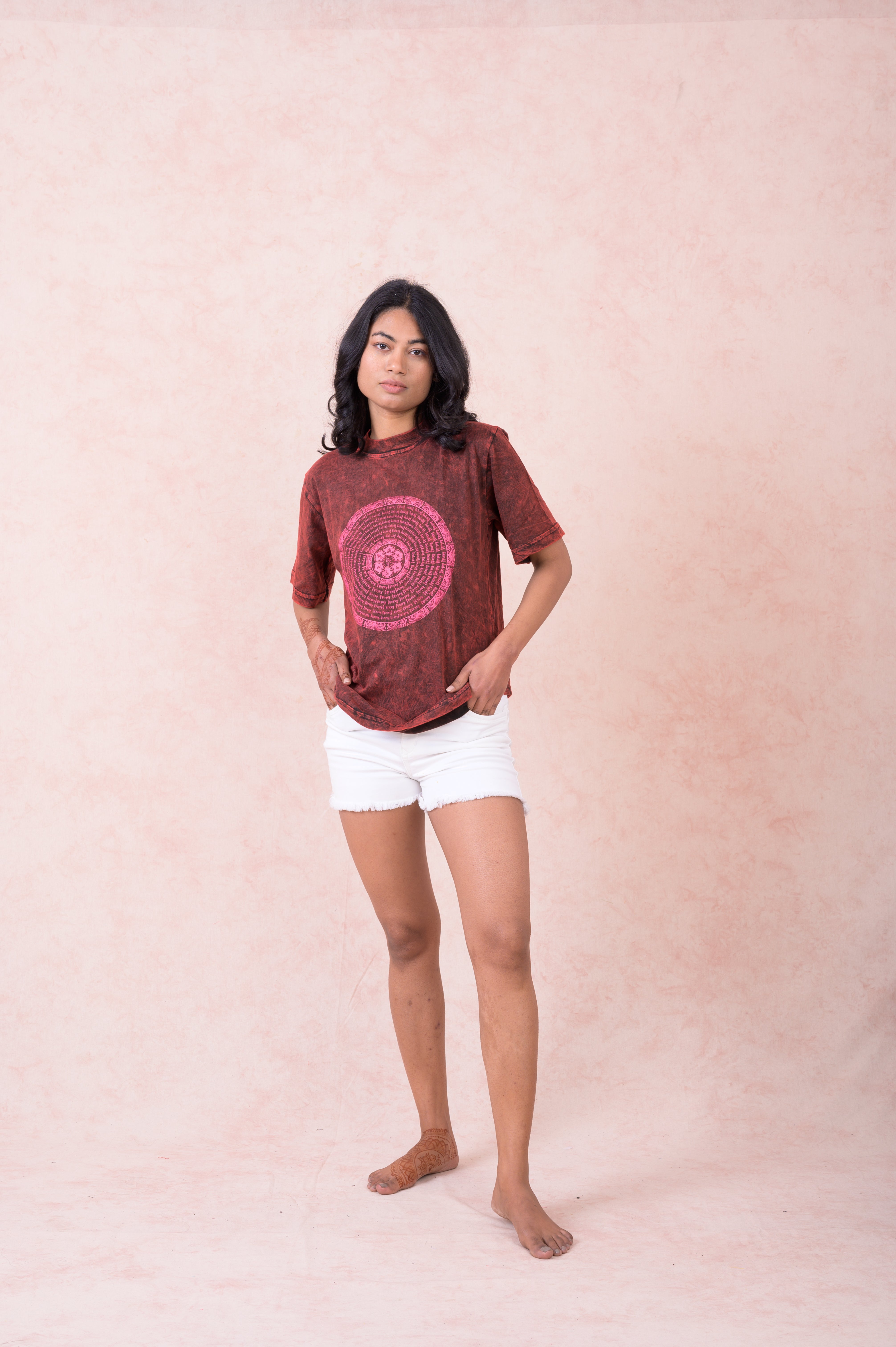 Rhea Thangka Mandala T-Shirt Black / Small