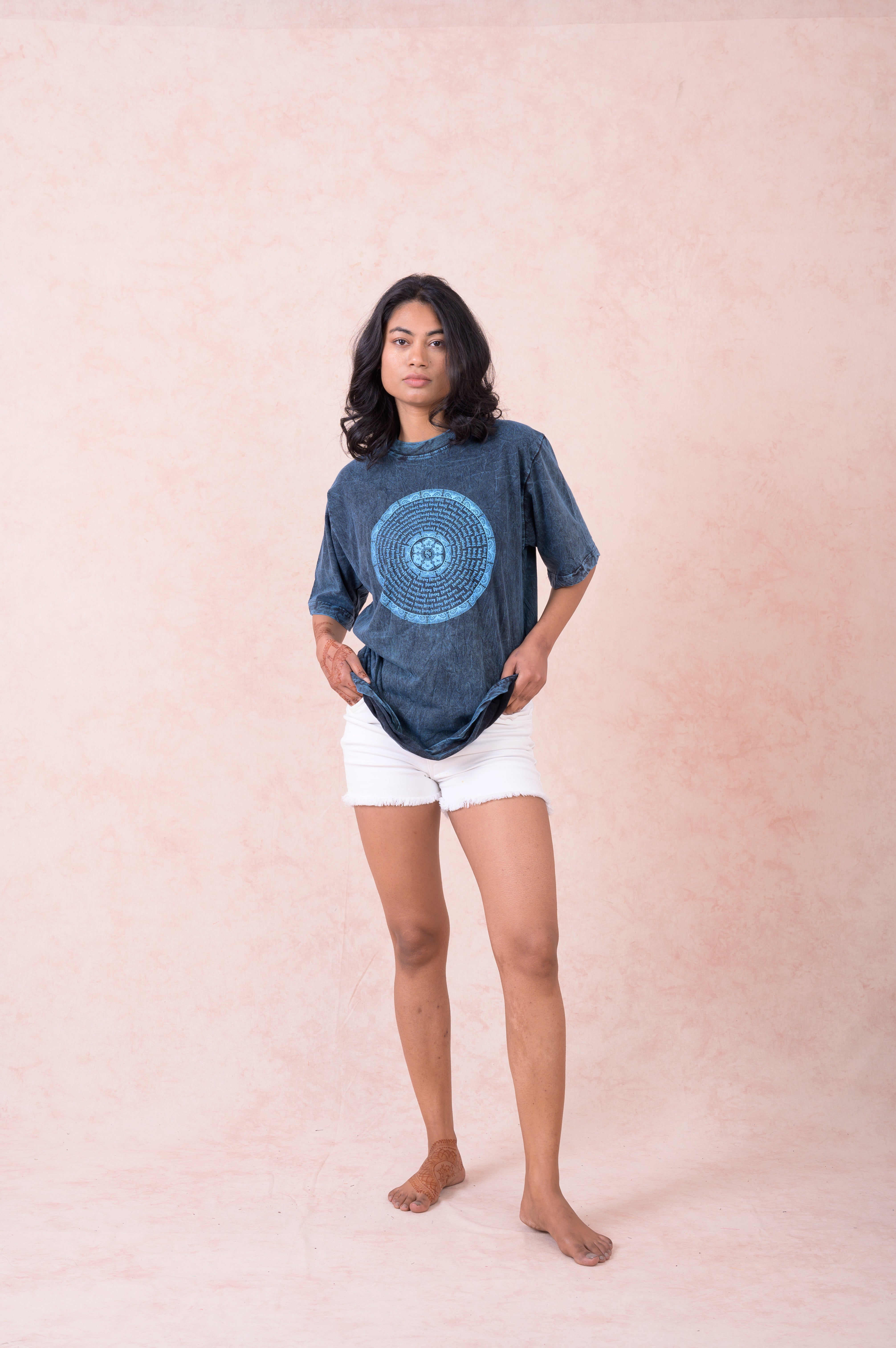 Rhea Thangka Mandala T-Shirt Black / Small