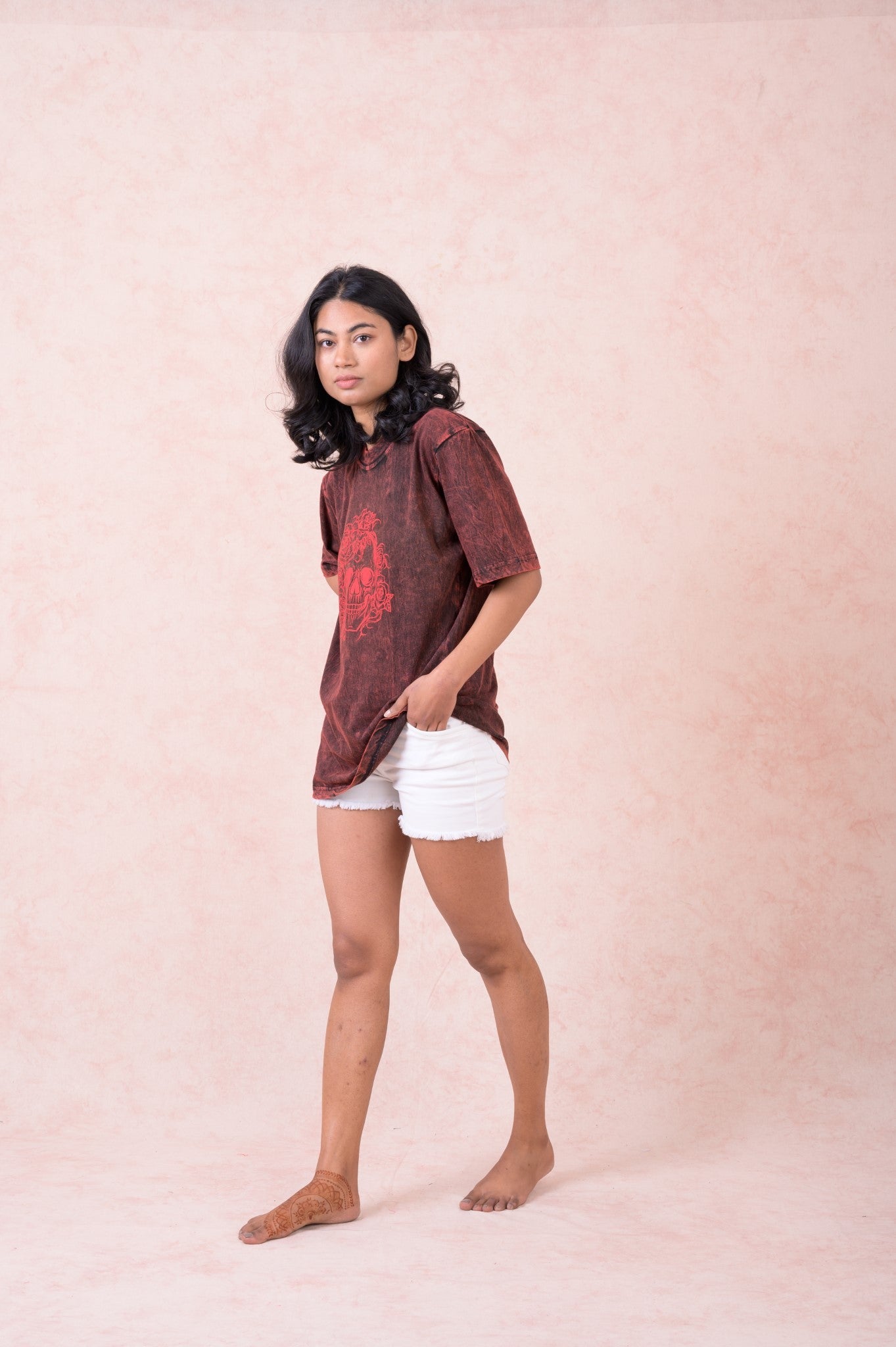 Rhea Skull & Blooms T-Shirt Black / Small