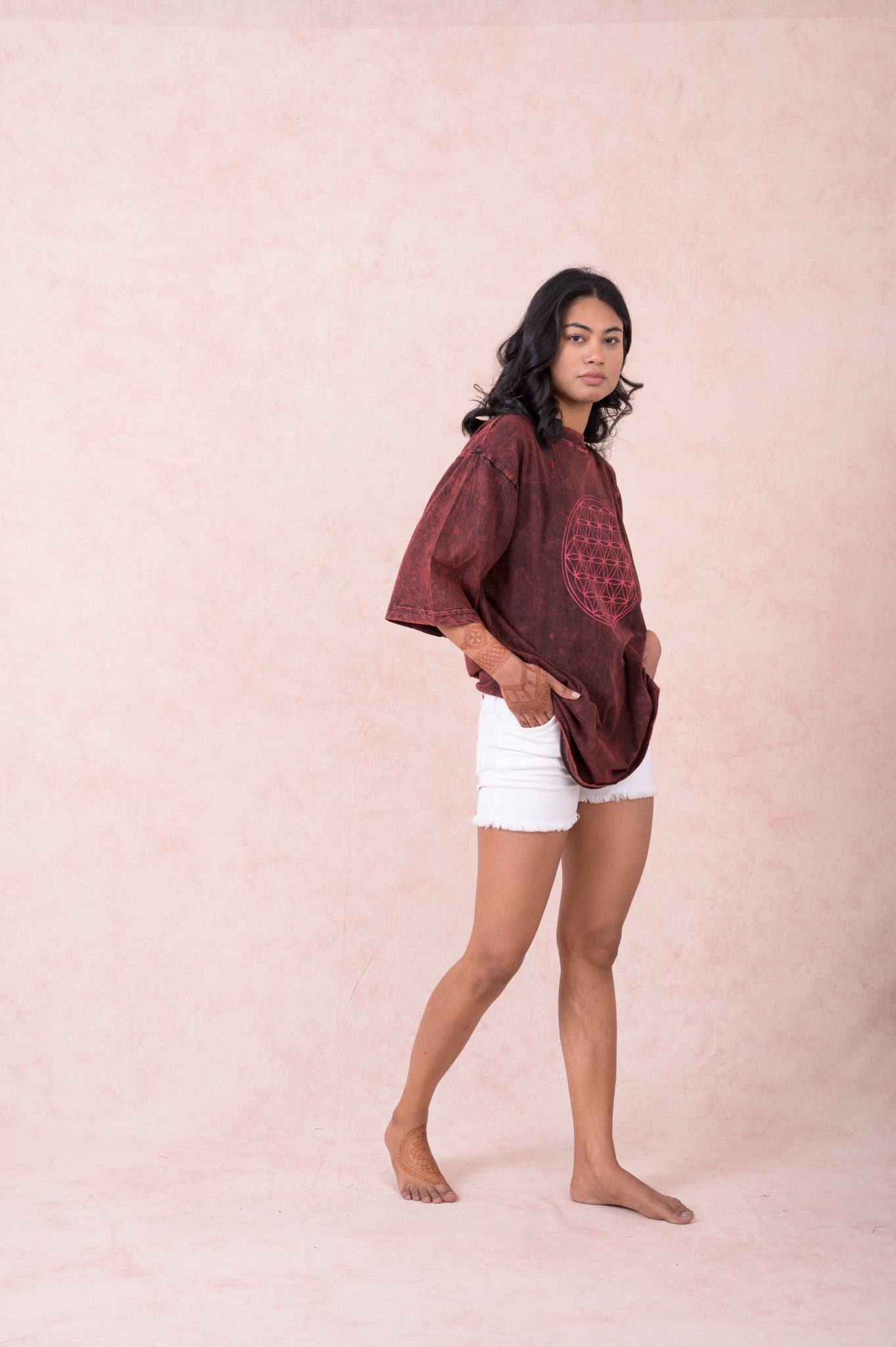 Rhea Flower of Life T-Shirt Black / Small