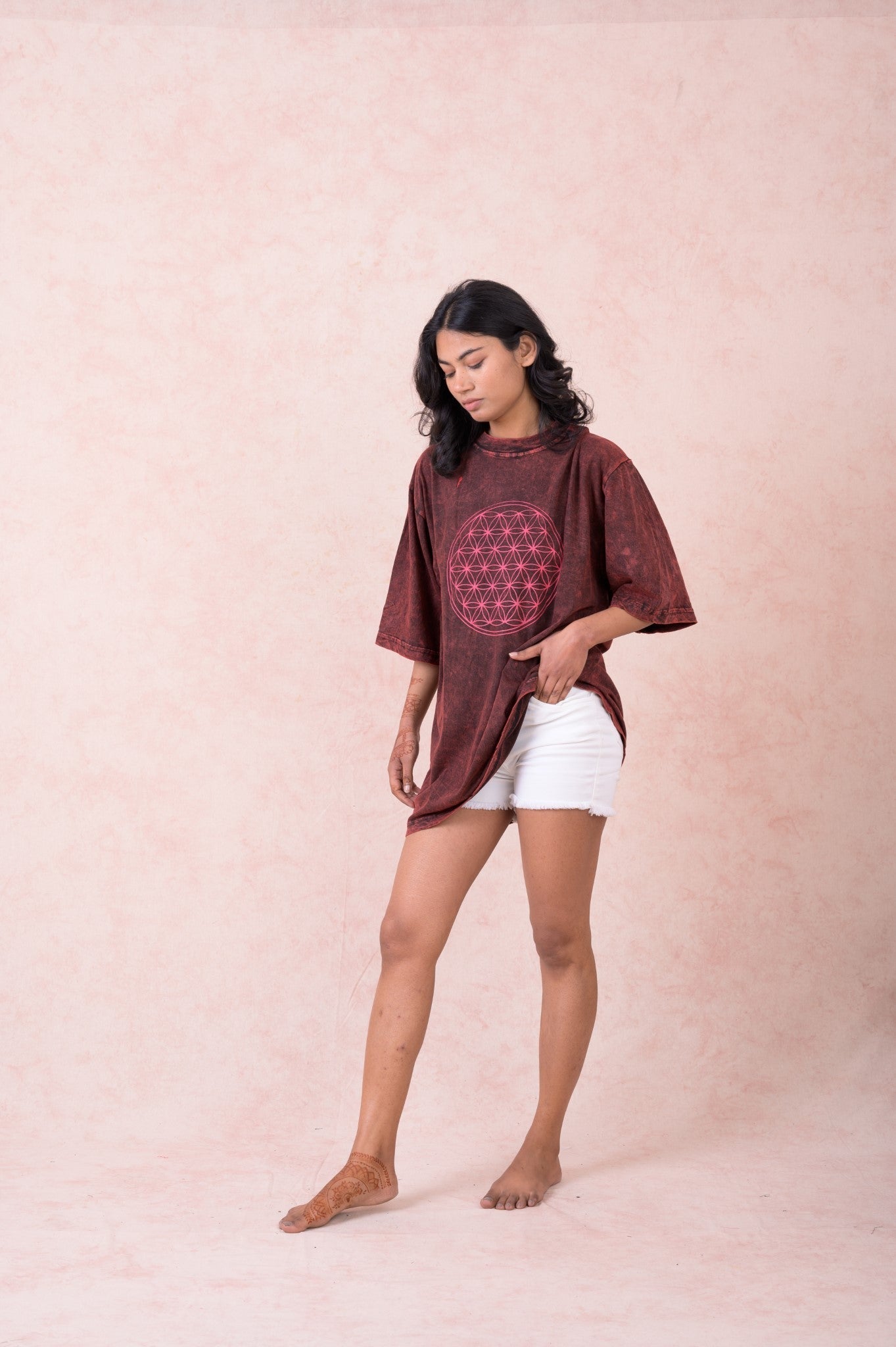 Rhea Flower of Life T-Shirt Black / Small