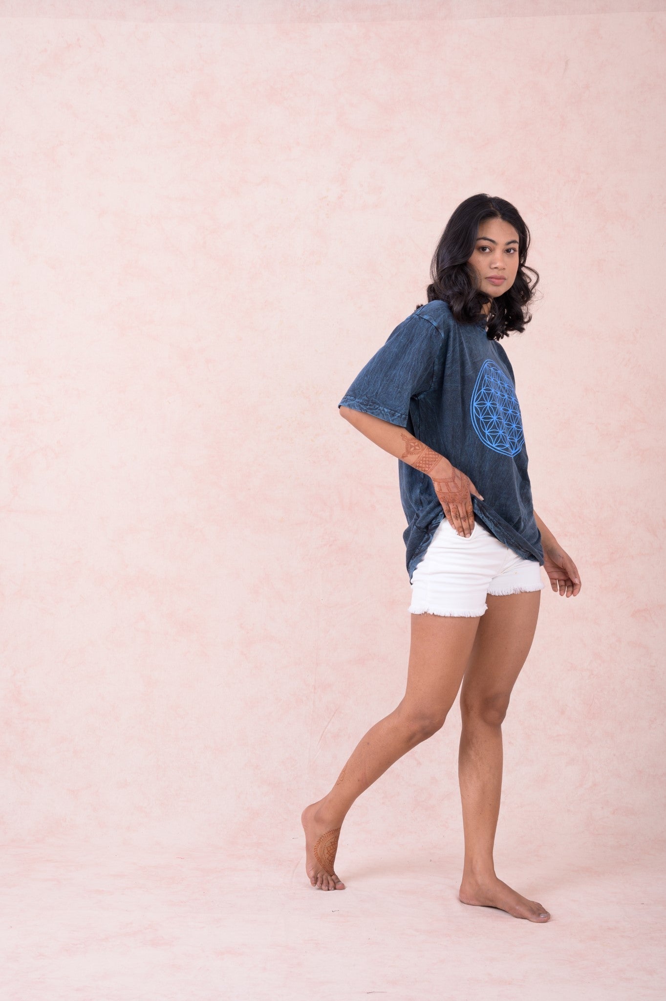 Rhea Flower of Life T-Shirt Black / Small