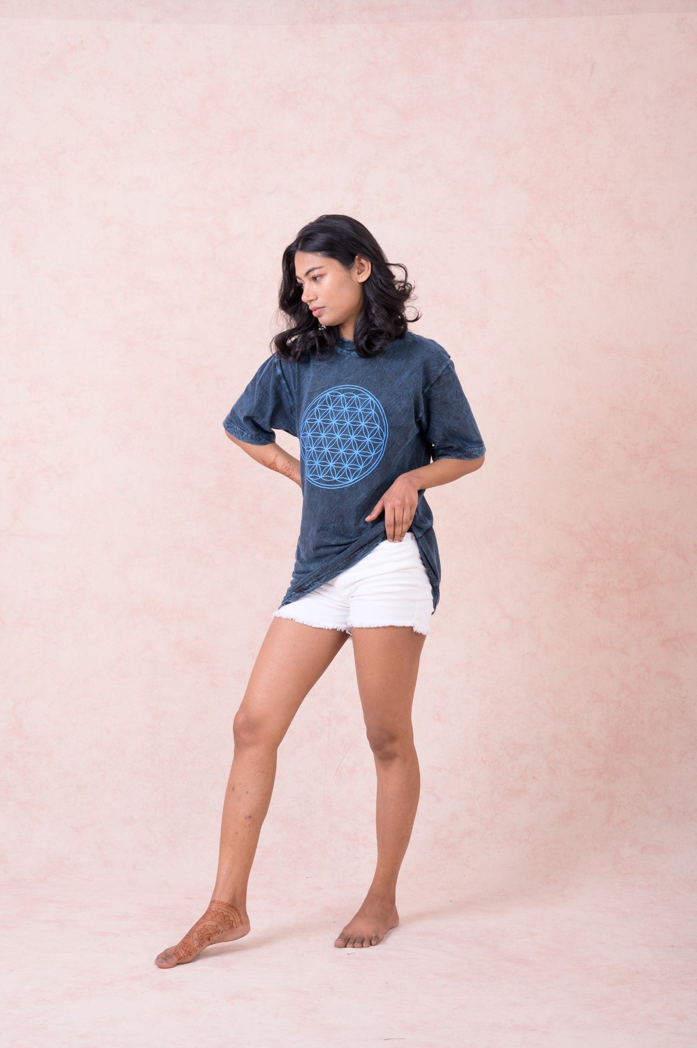 Rhea Flower of Life T-Shirt Black / Small