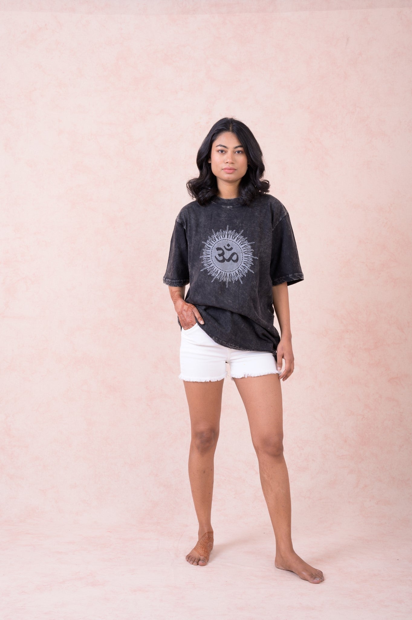 Rhea Om Mandala T-Shirt Black / Small