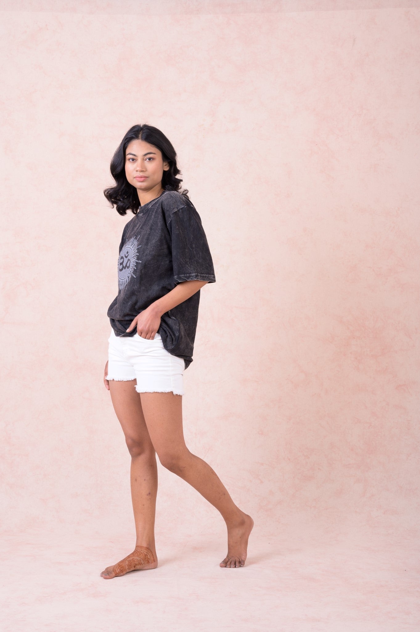 Rhea Om Mandala T-Shirt Black / Large