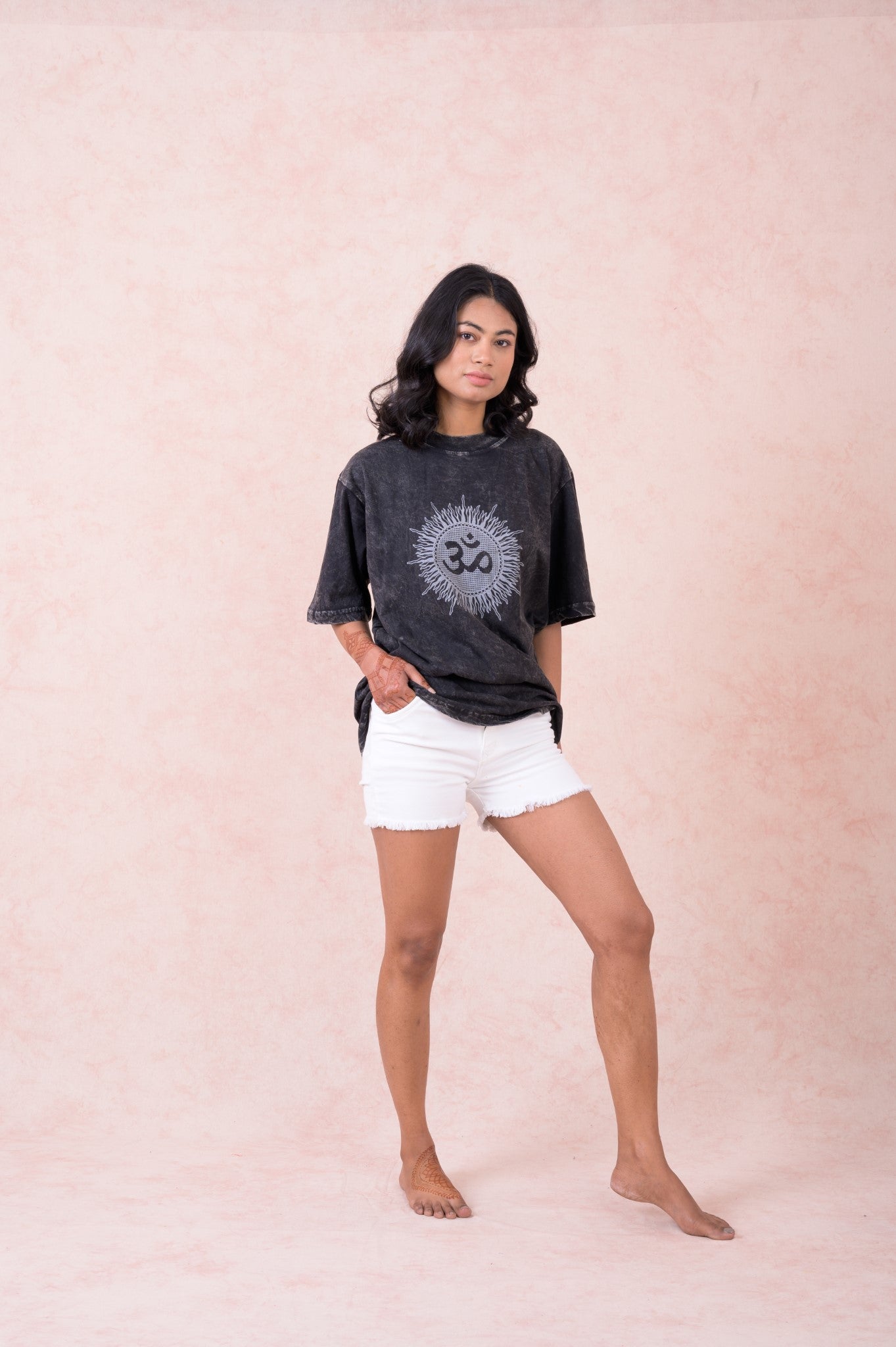 Rhea Om Mandala T-Shirt Black / Small