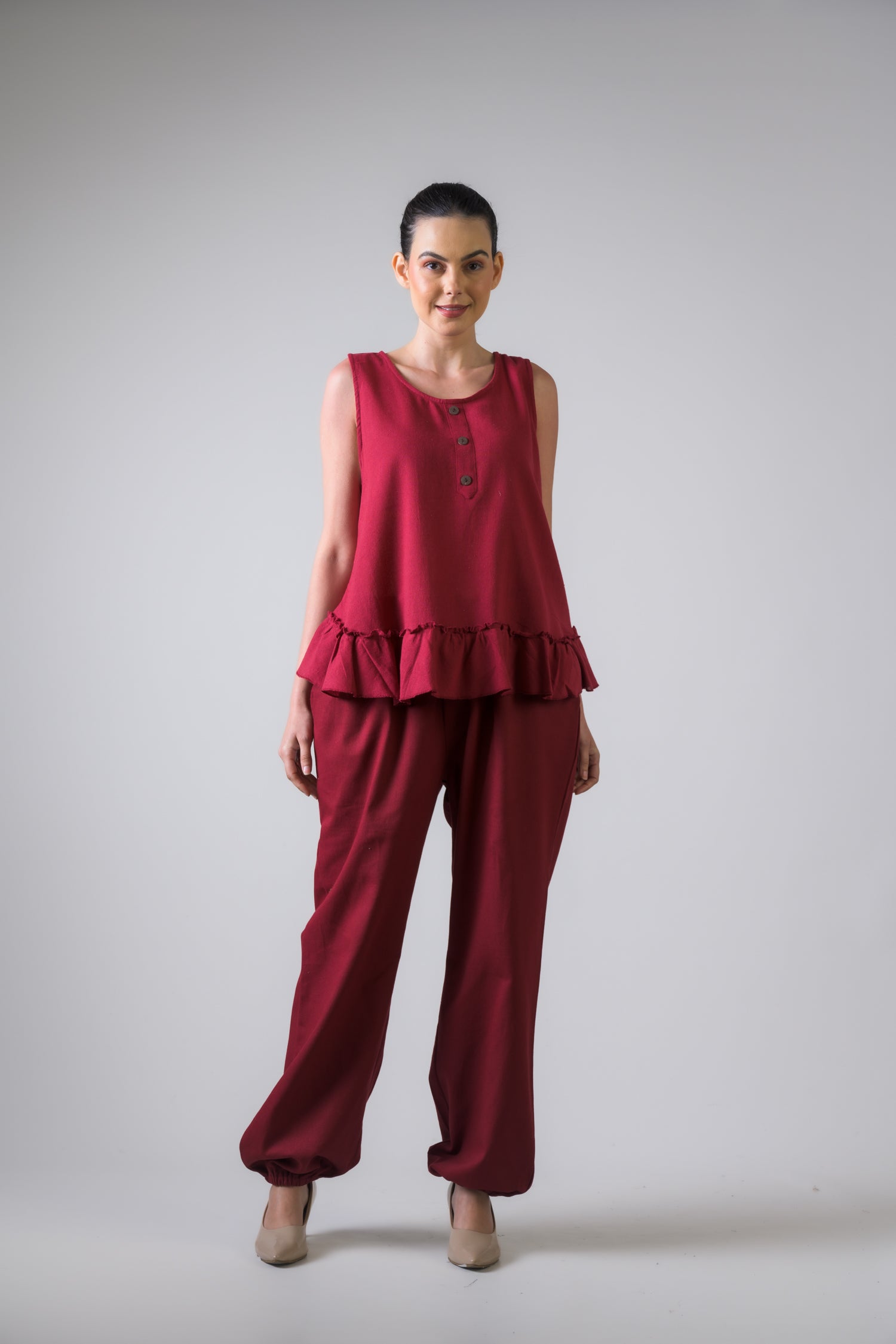 Rhea Buttons Tank Top Black / One Size