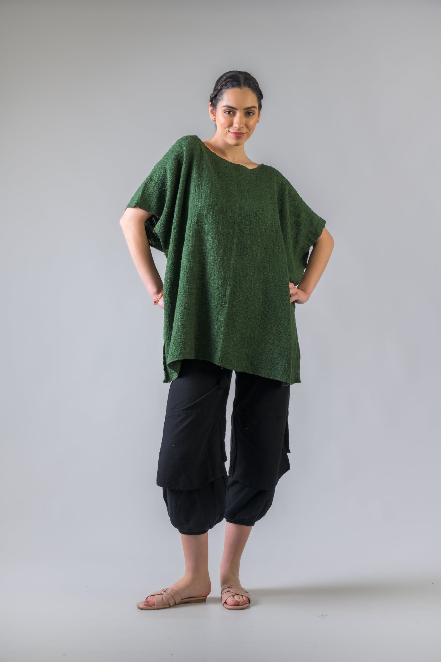 Rhea Woven Jute Kaftan Top