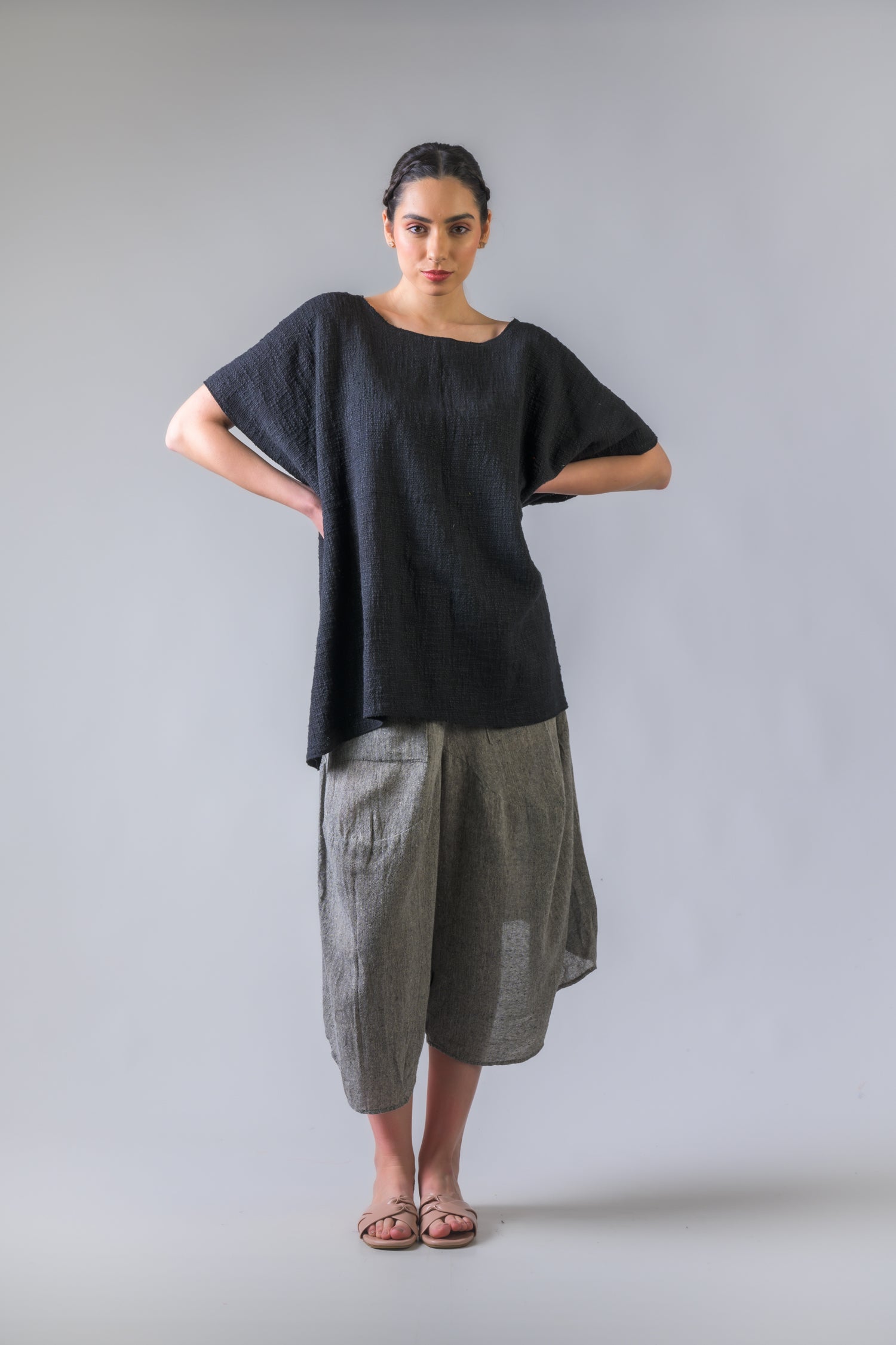 Rhea Woven Jute Kaftan Top