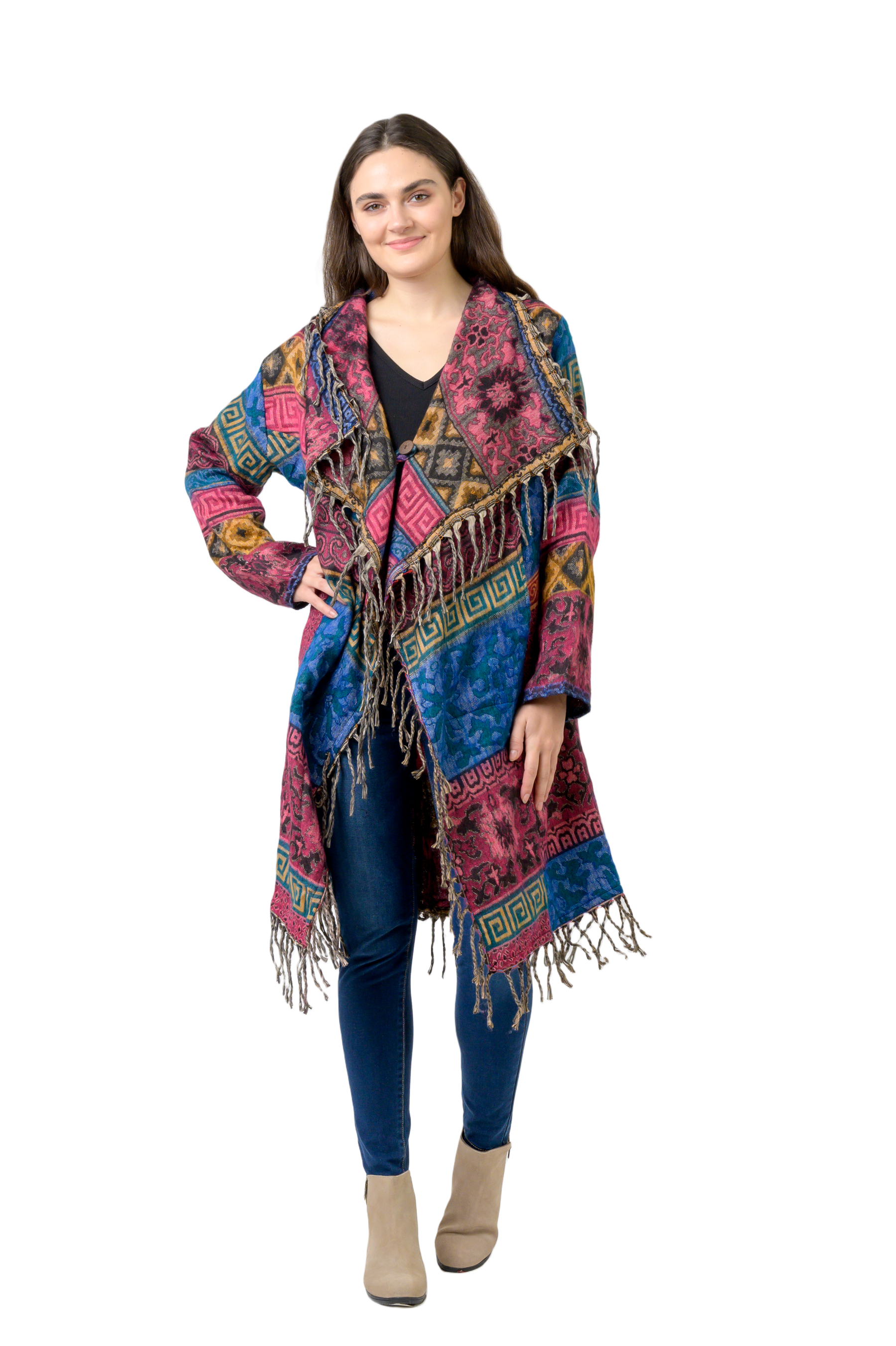 Rhea Nepali Colorful Jhalar Robe (Assorted)