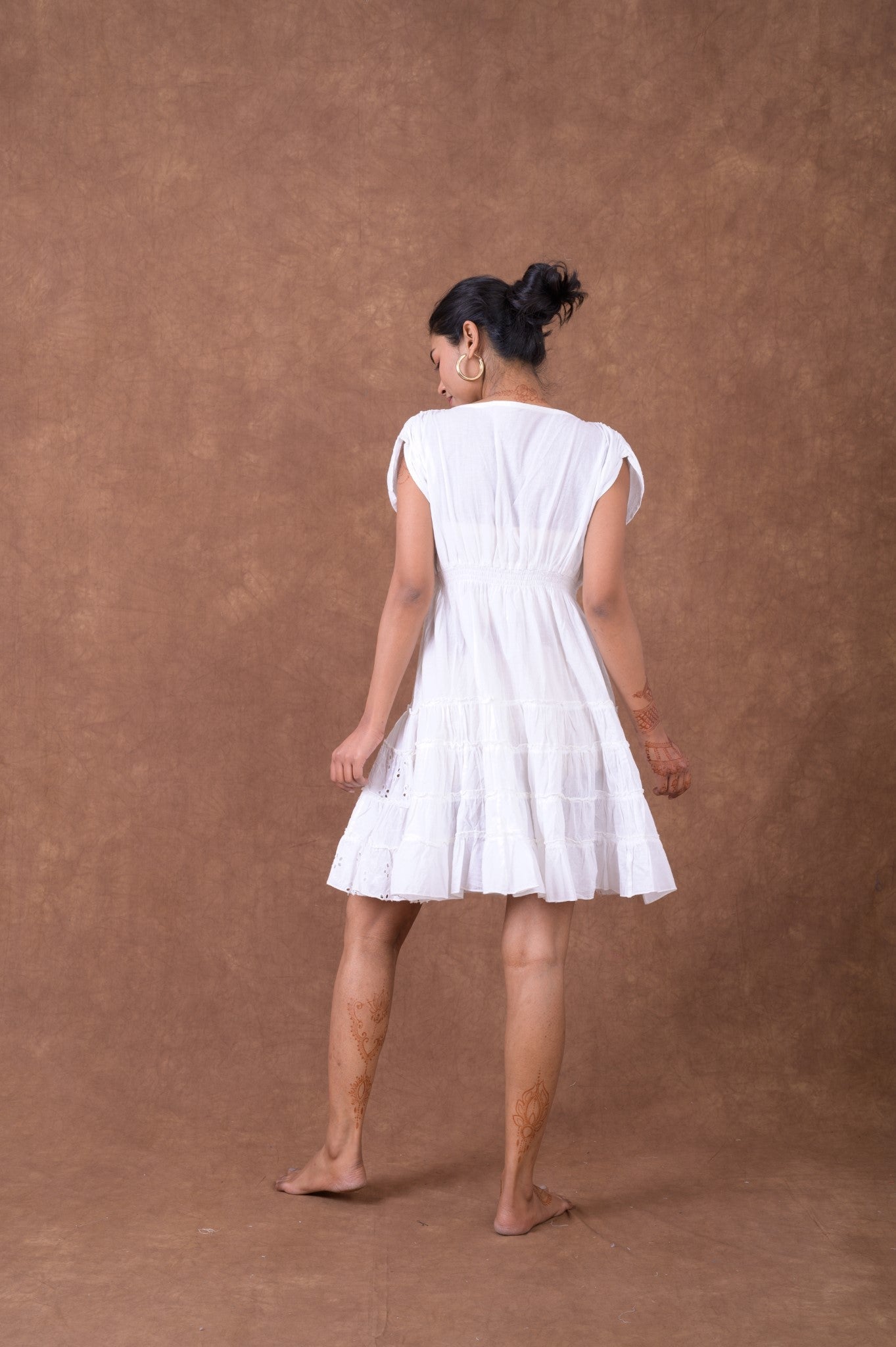 Rhea Schiffly V-Neck Dress