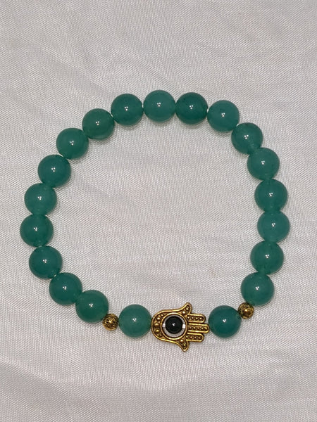 Hamsa Beaded Bracelet - Aventurine