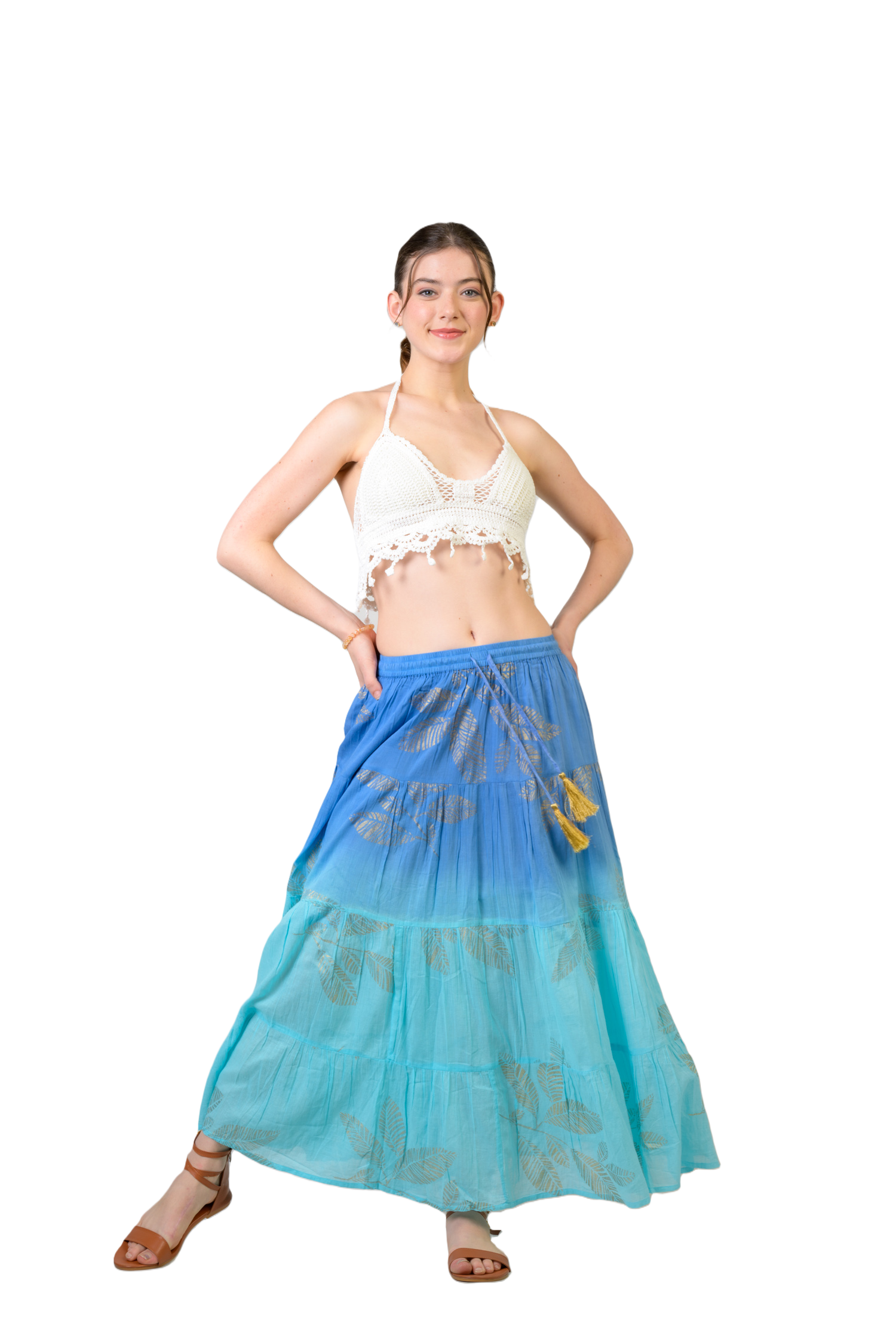 Rhea Foil and Leaf Skirt