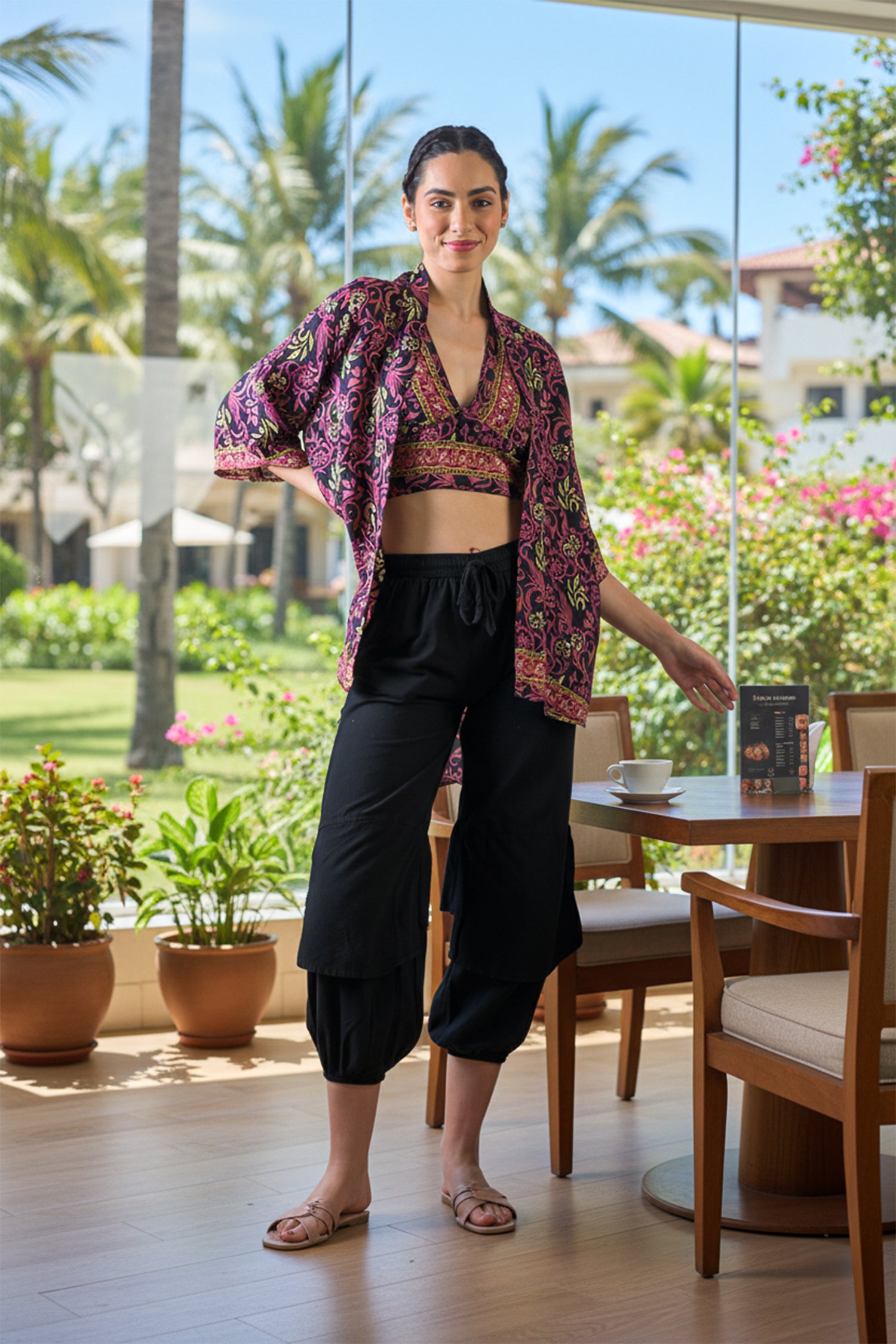 Rhea Fire Flower Kimono
