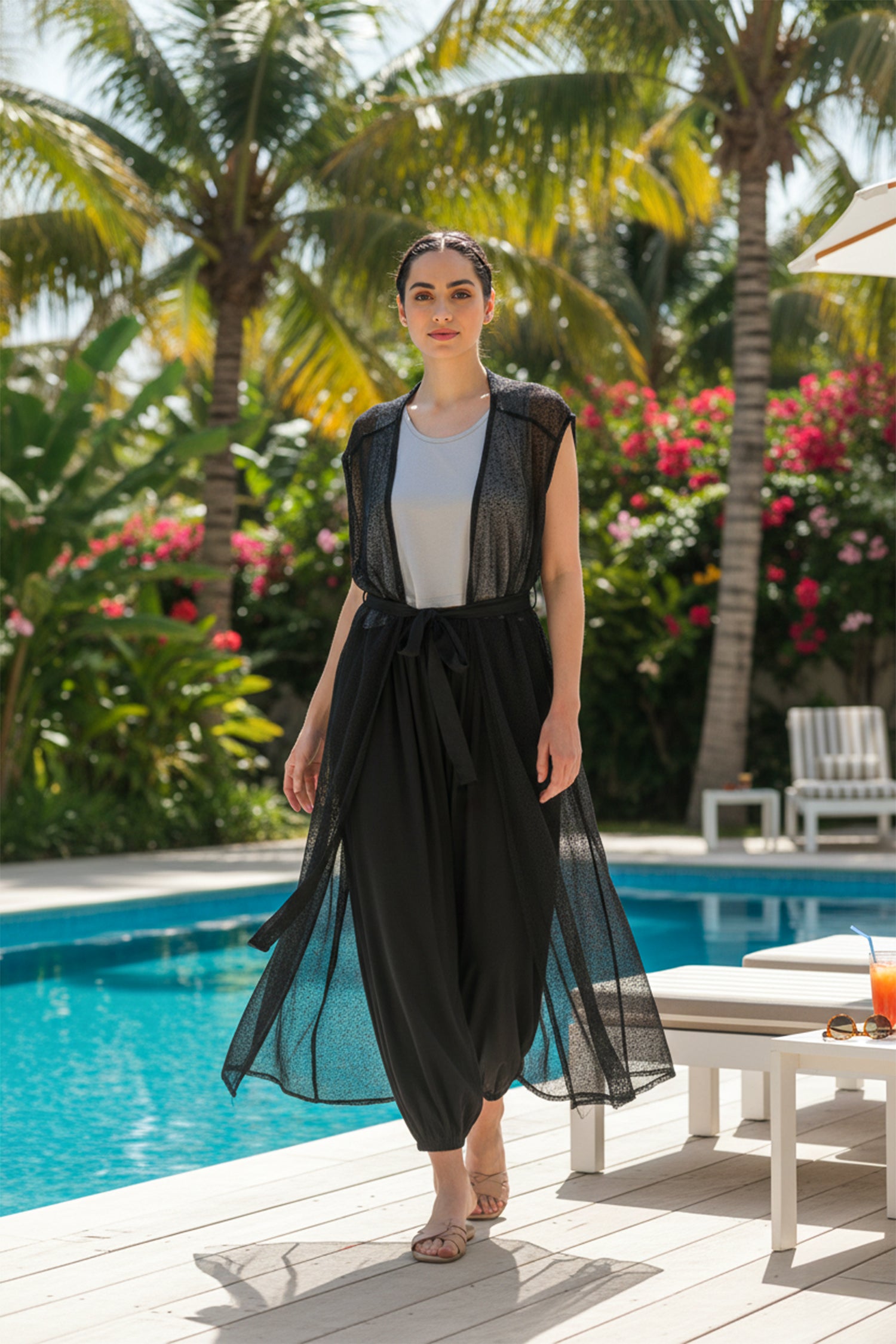 Rhea Light Net Kimono