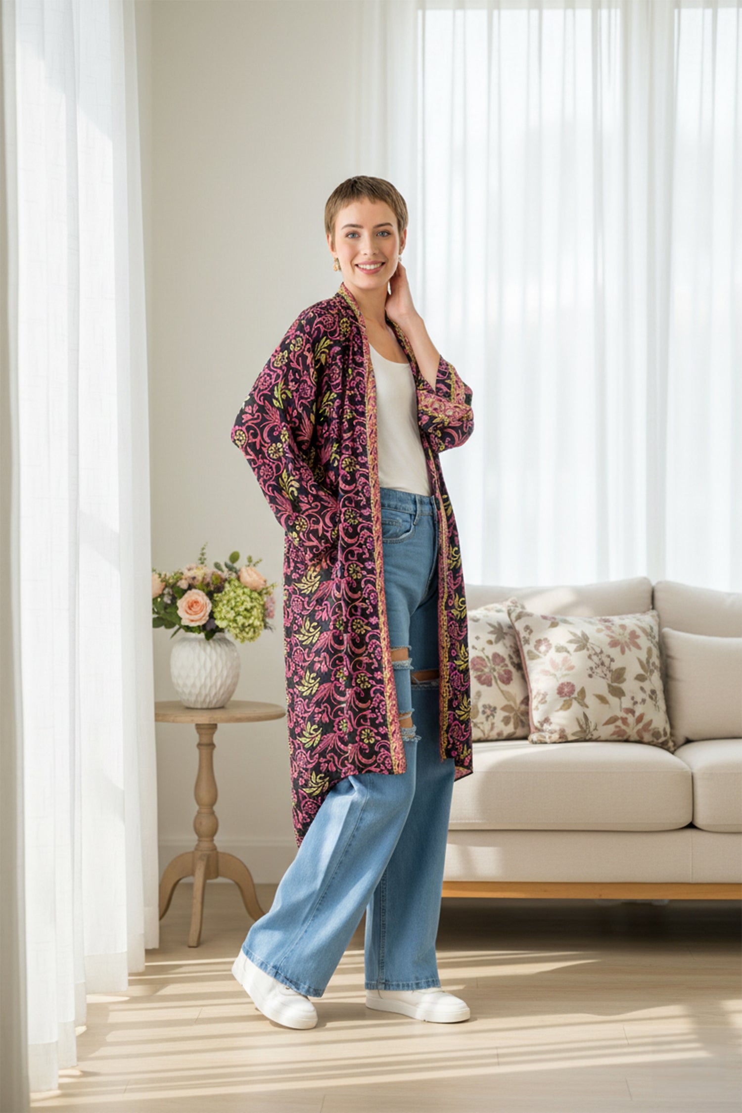 Rhea Delicate Print Duster