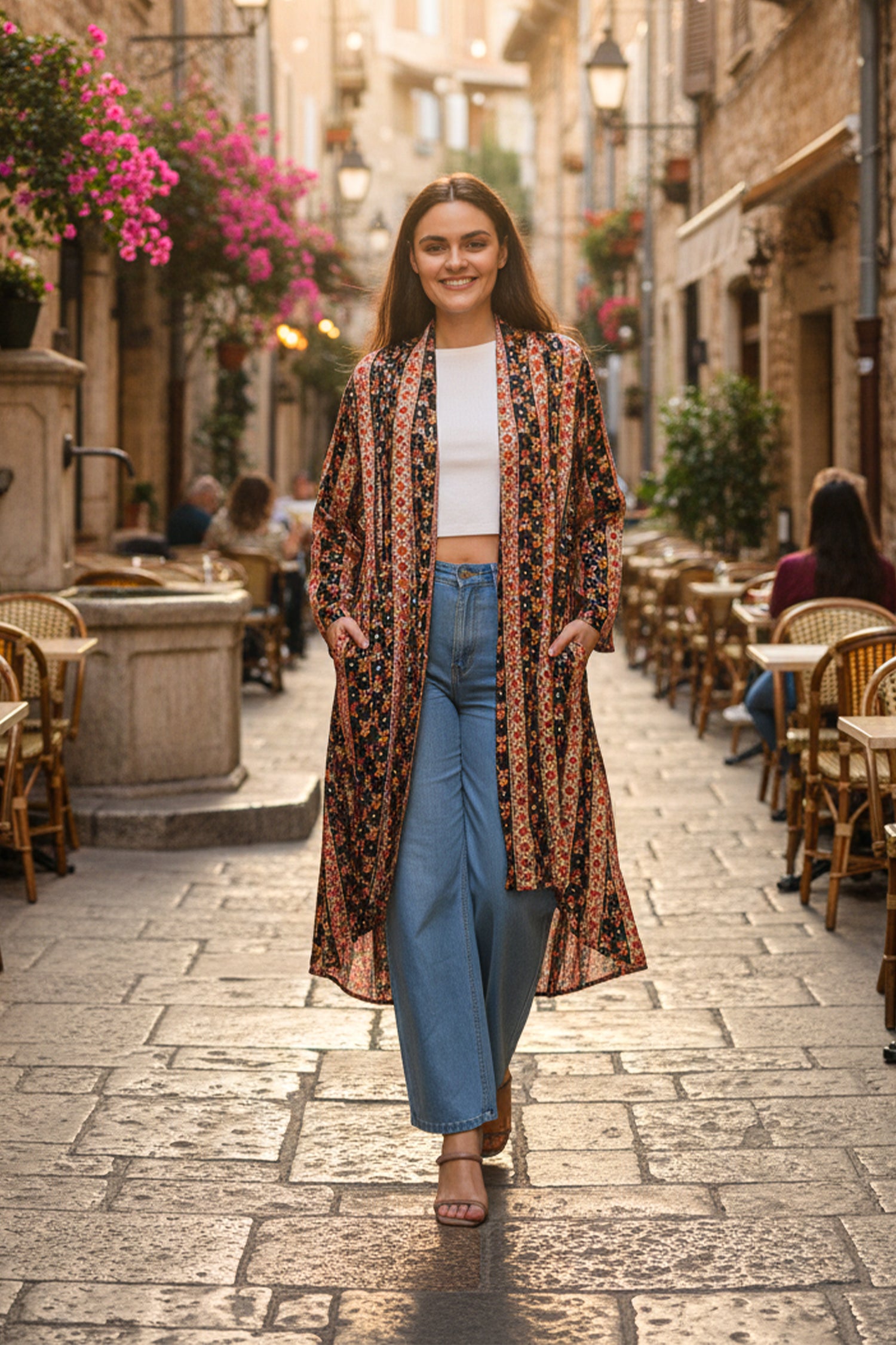 Rhea Banded Fashion Duster