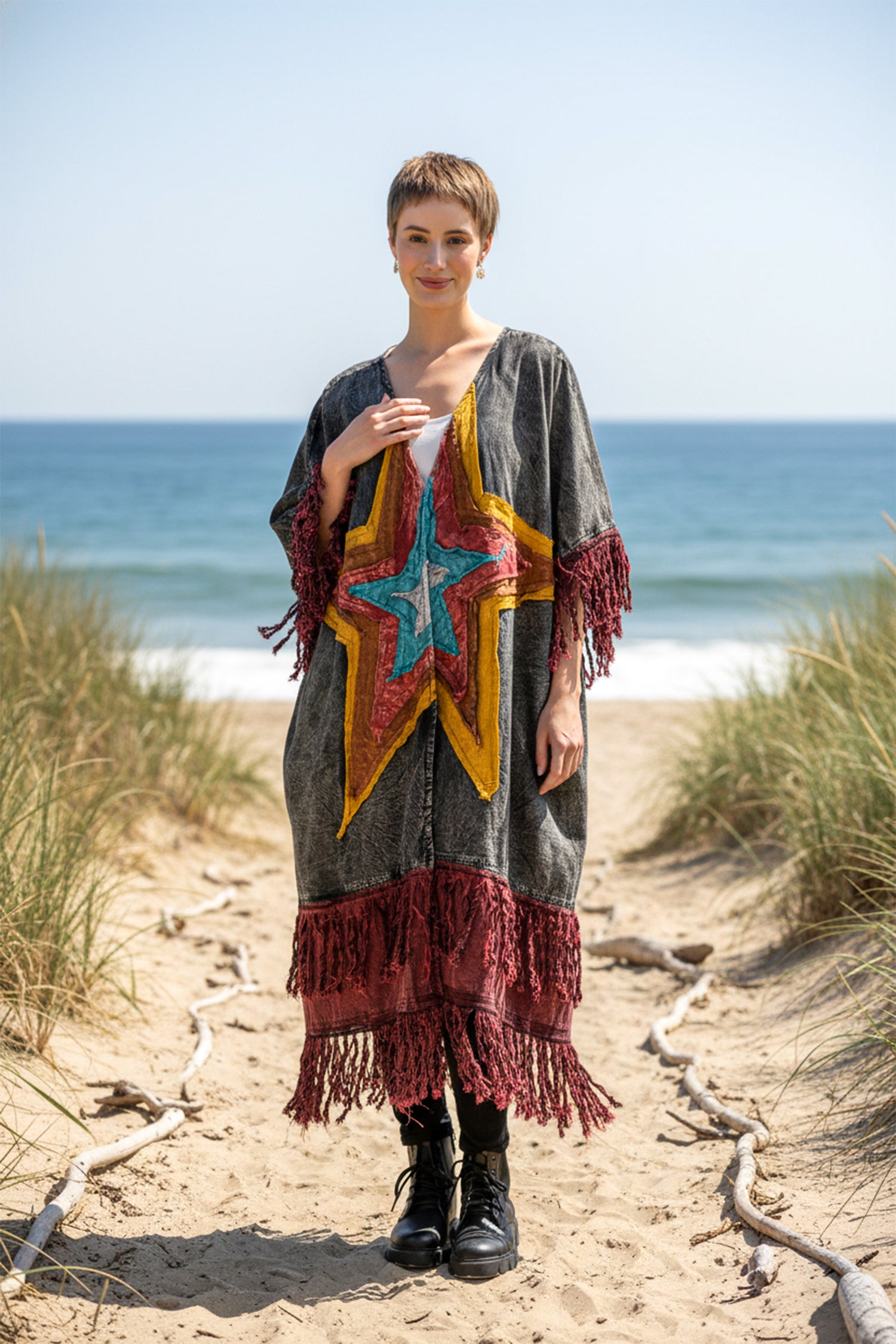 Rhea Cotton Fringe Duster