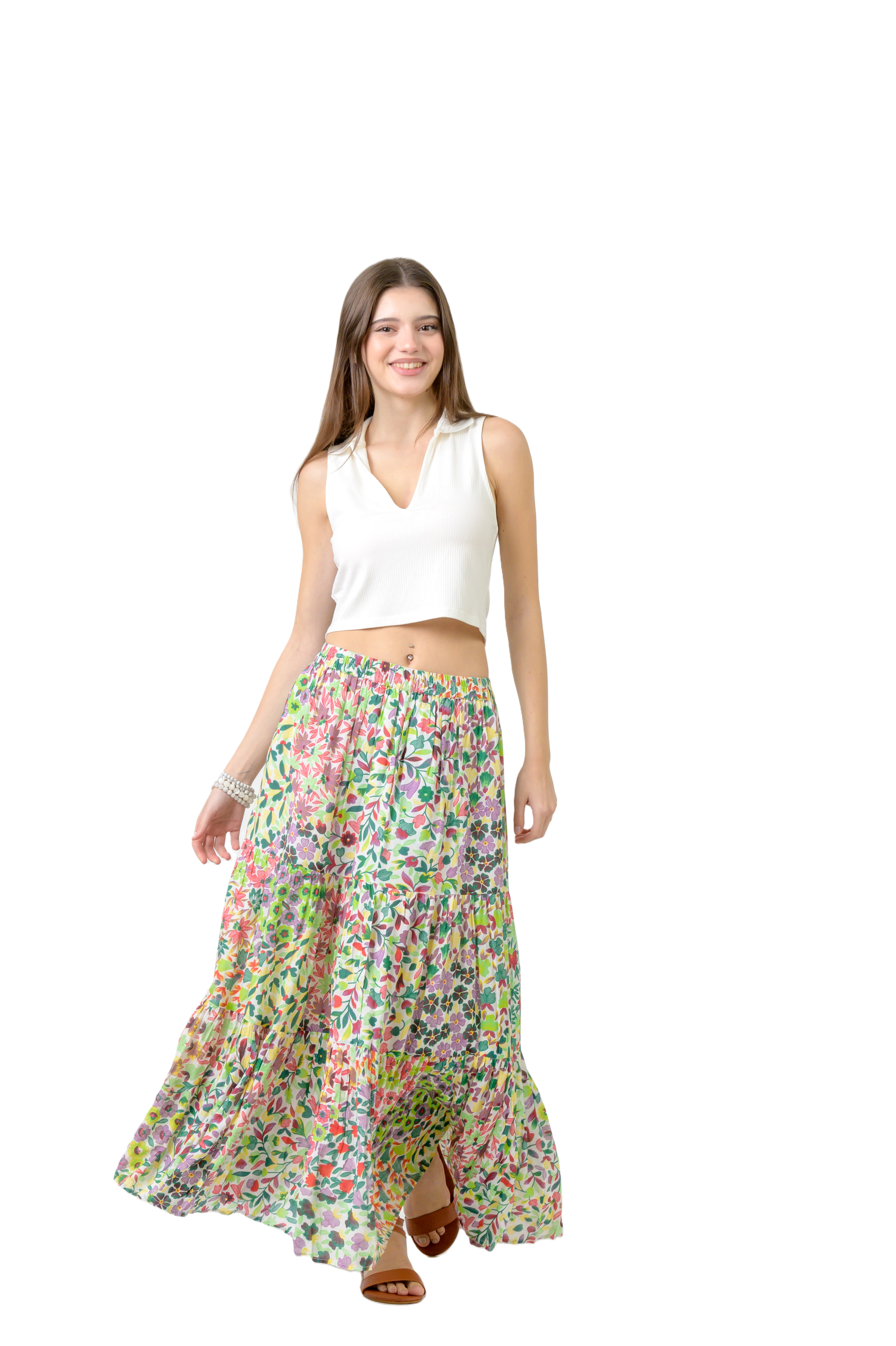 Rhea Flower Garden Slipped Skirt