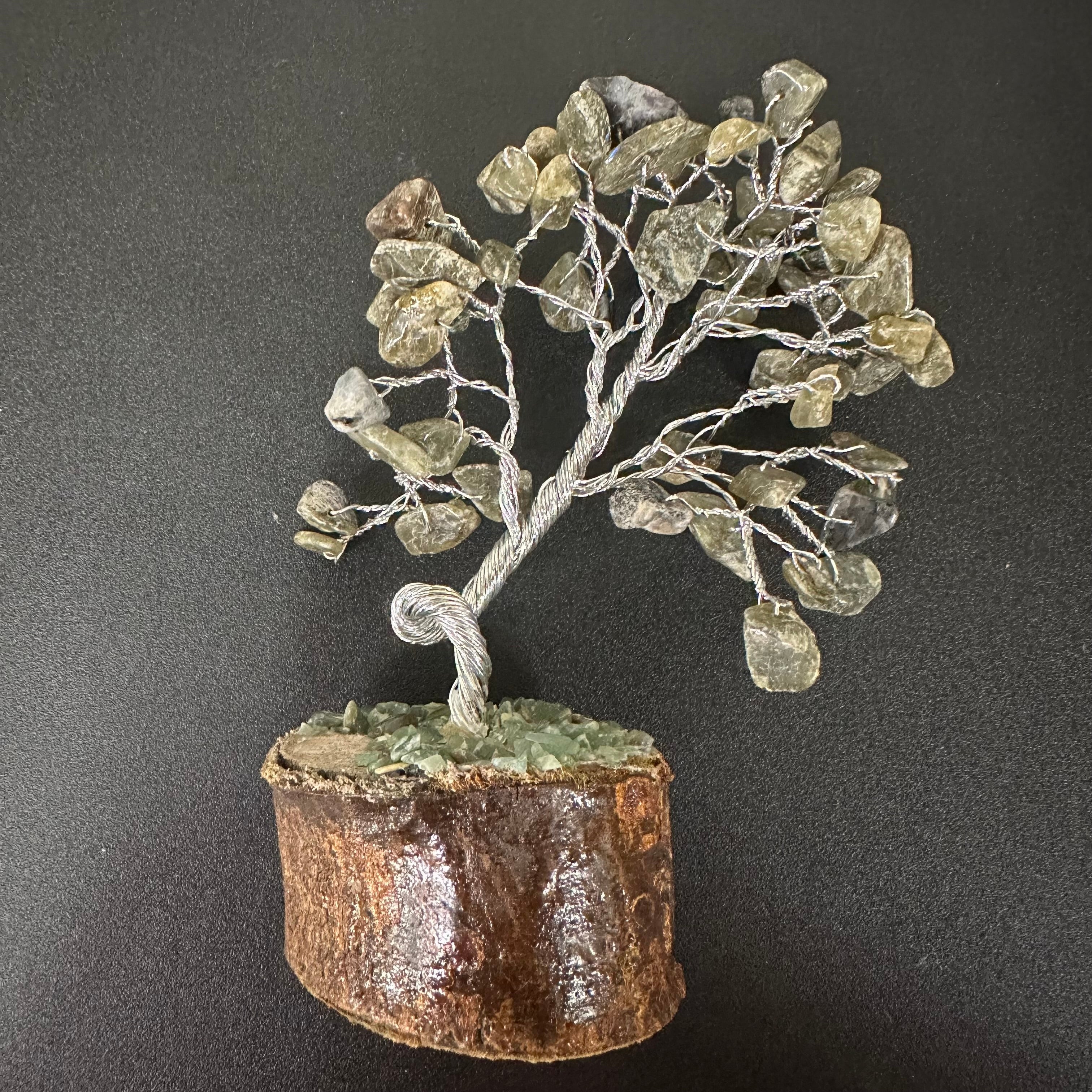 Small Gemstone Tree Wooden Base