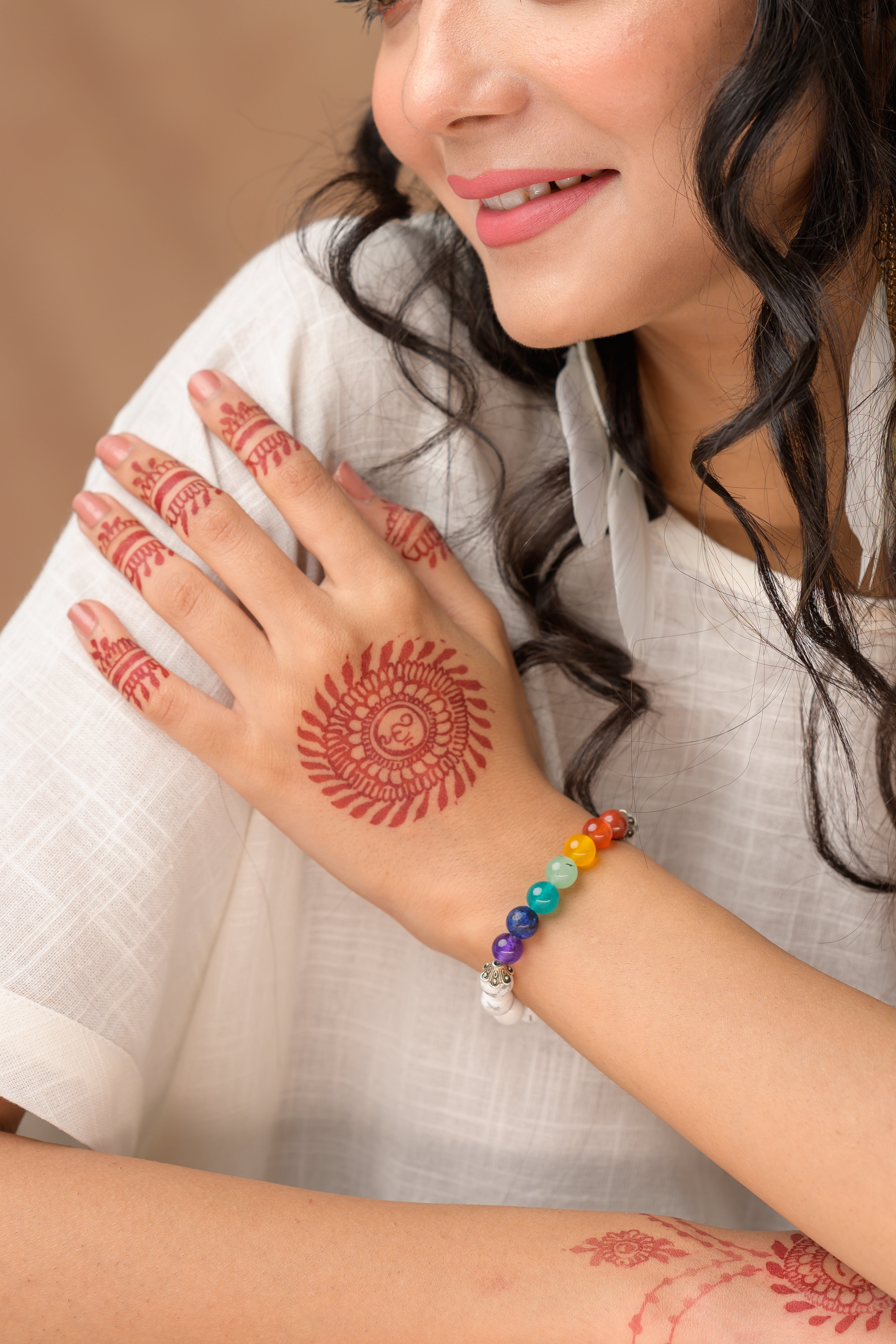 7 Chakra & Howlite Bead Bracelet