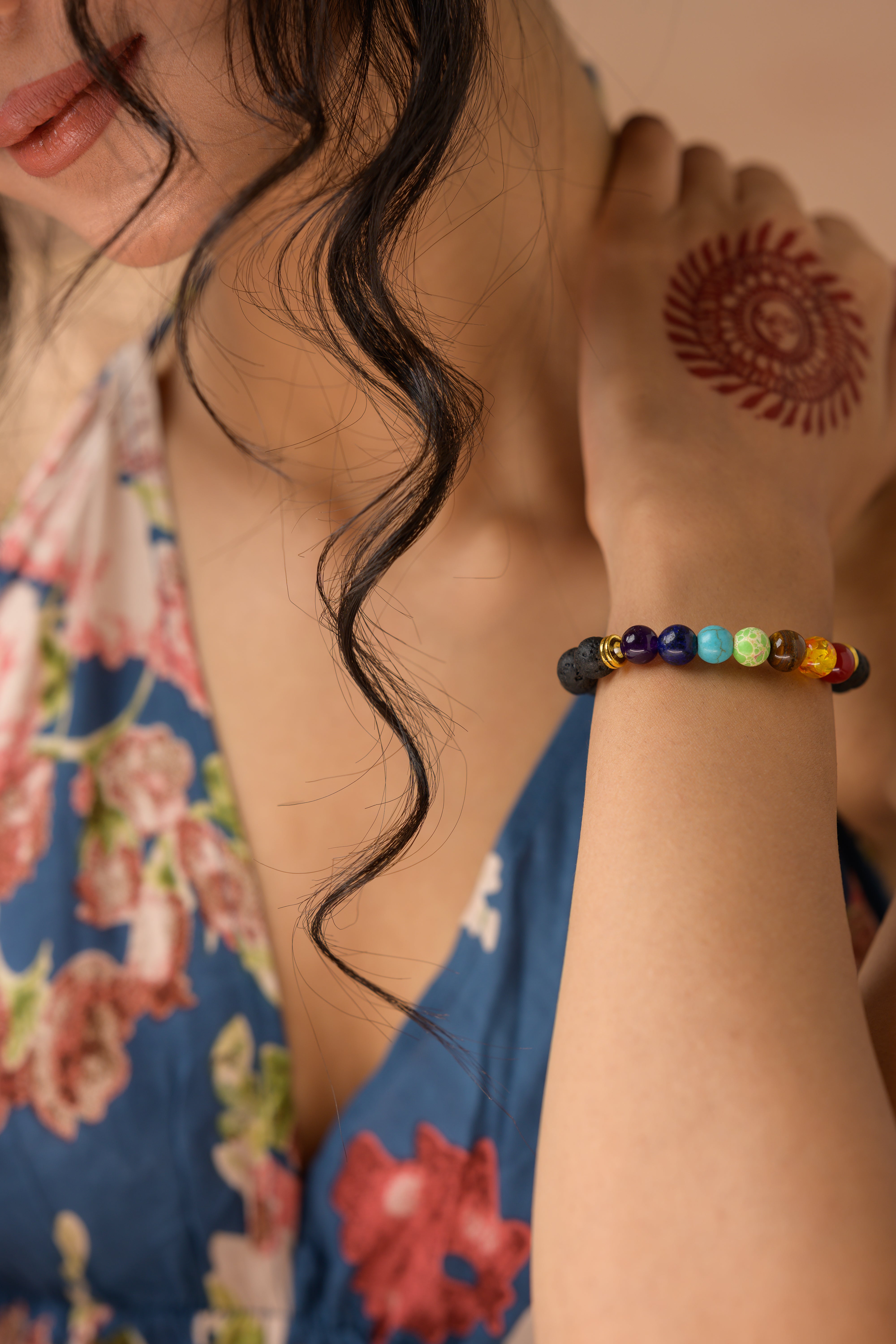 7-Chakra Lava Stone Bracelet